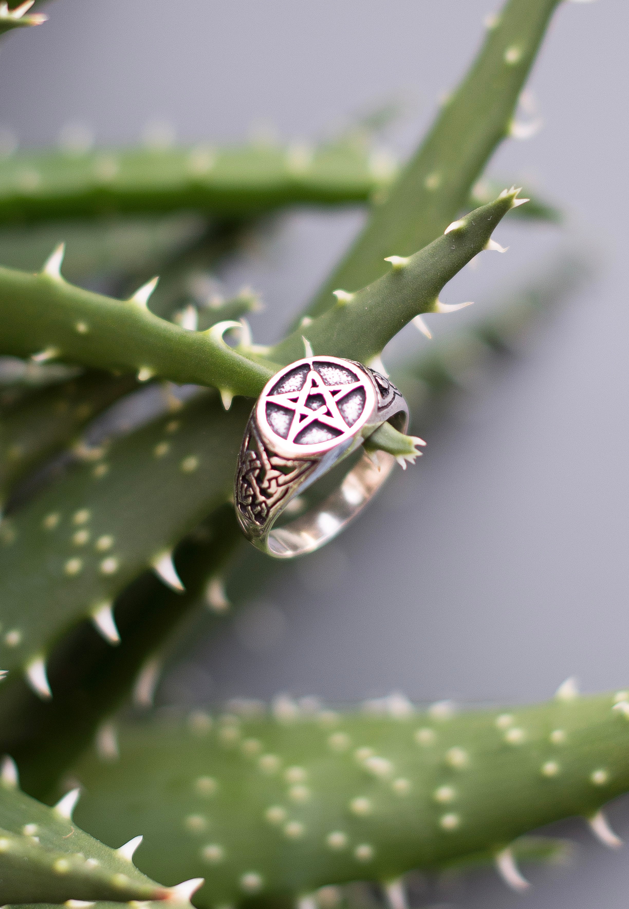 etNox - Big Pentagramm Silver - Ring | Neutral-Image