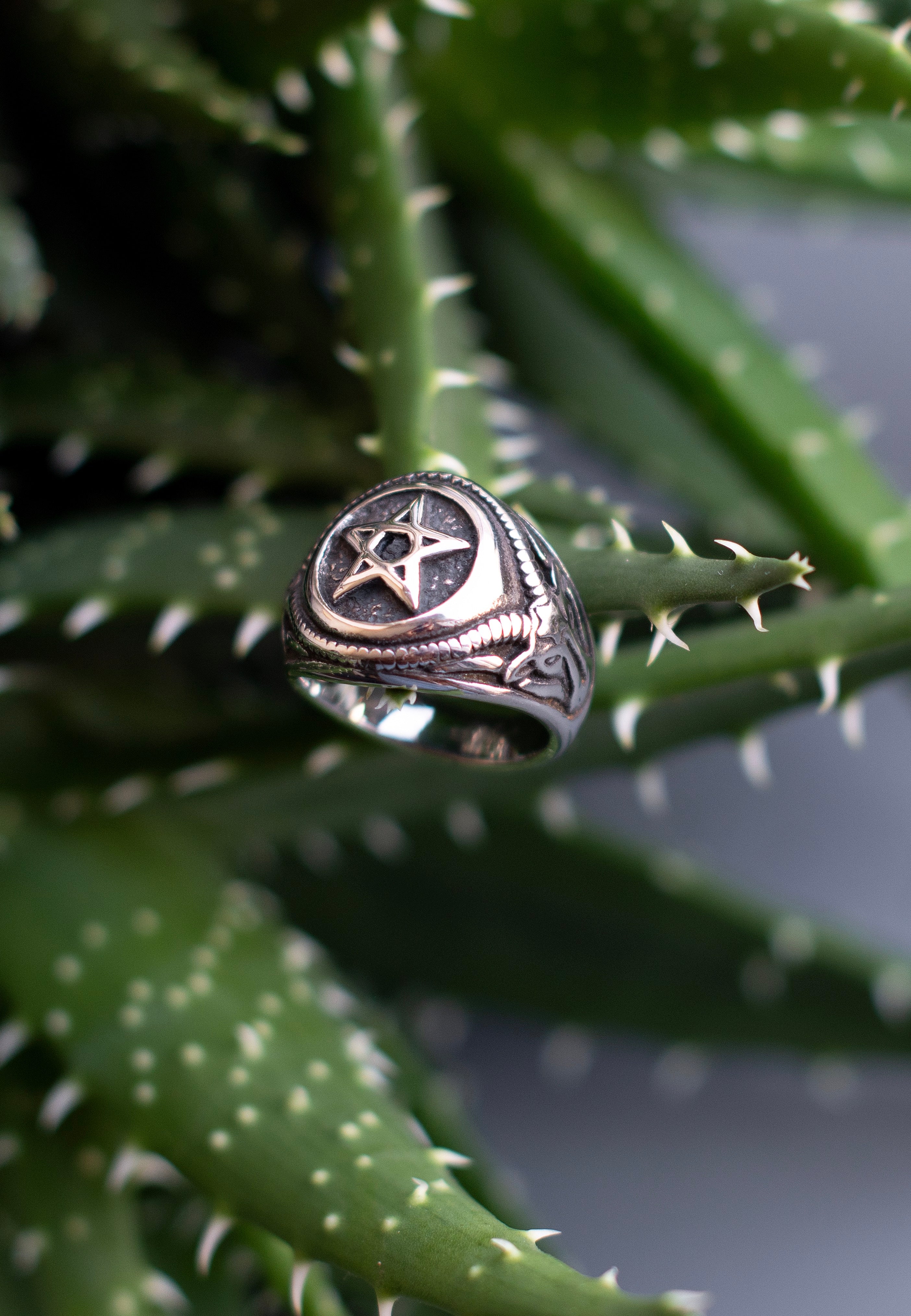 etNox - Big Pentagram Silver - Ring | Neutral-Image