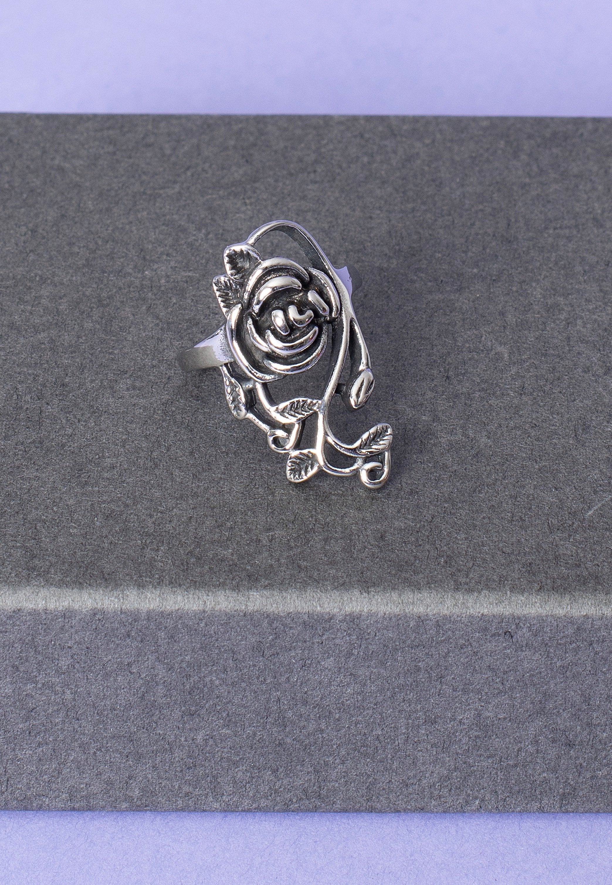 etNox - Big Rose Silver - Ring | Neutral-Image