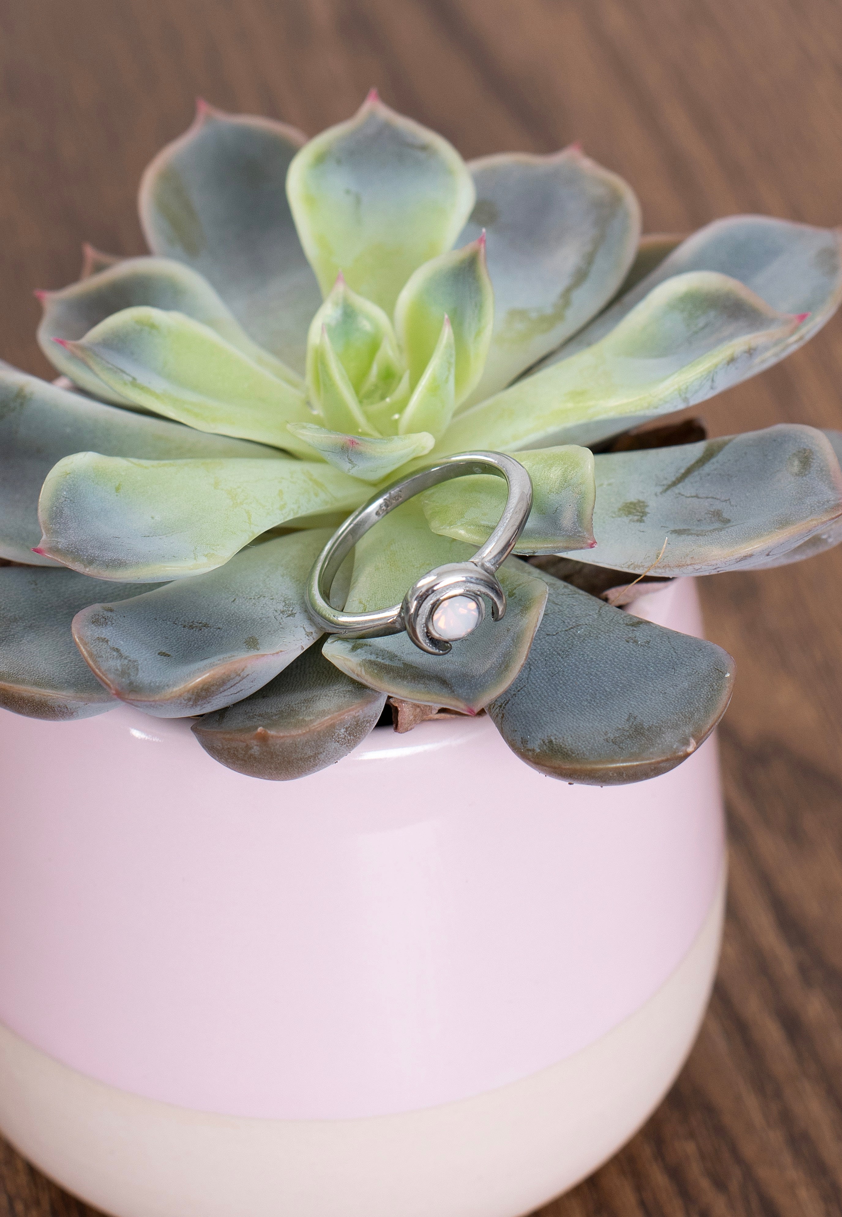 etNox - Mond Mit Stein Silver - Ring | Neutral-Image