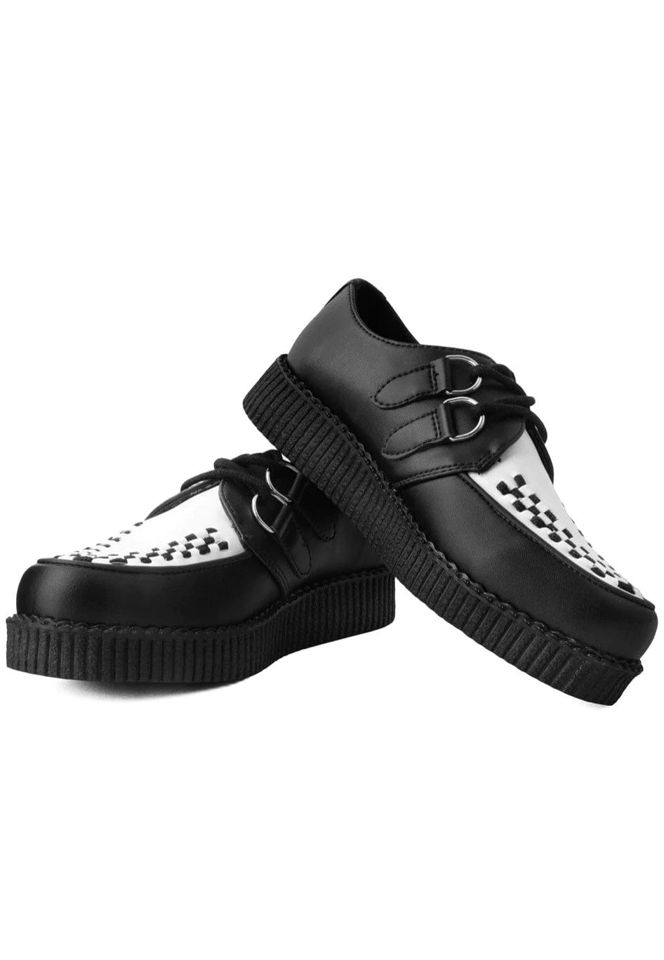 T.U.K. - Low Flex Round Toe Creeper Black/White - Girl Shoes | Women-Image