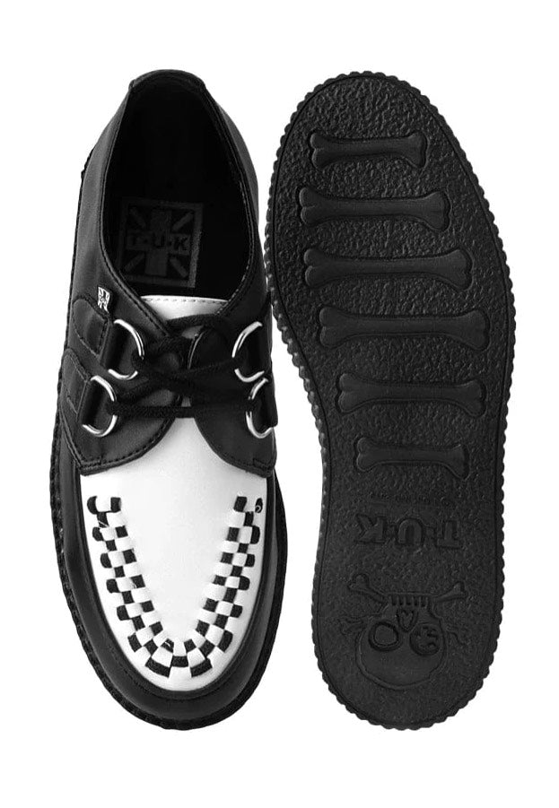 T.U.K. - Low Flex Round Toe Creeper Black/White - Girl Shoes | Women-Image