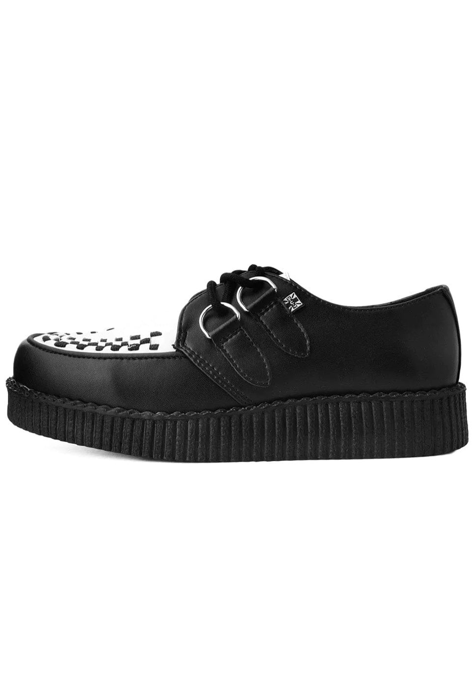 T.U.K. - Low Flex Round Toe Creeper Black/White - Girl Shoes | Women-Image