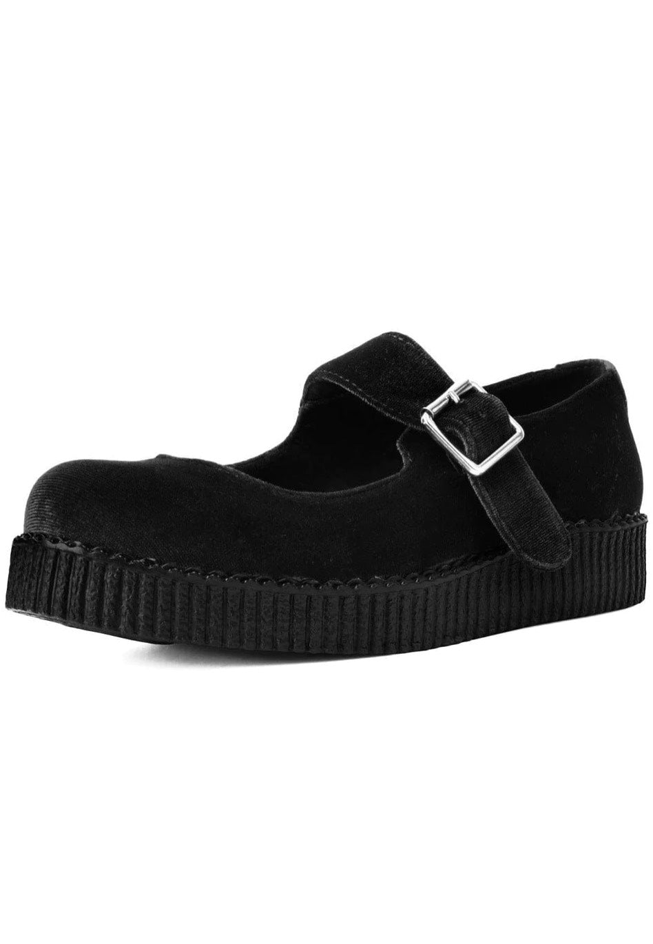 T.U.K. - Viva Flex Mary Jane Black Velvet - Girl Sandals | Women-Image