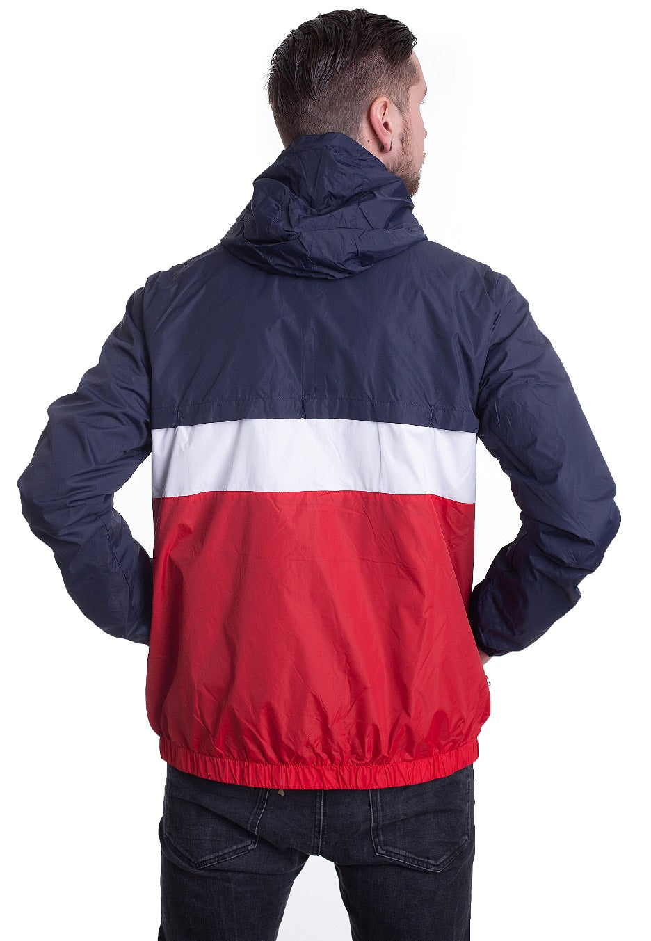 Fila - Urban Line Bertalan Basic Black Iris/True Red/Bright White - Windbreaker | Men-Image