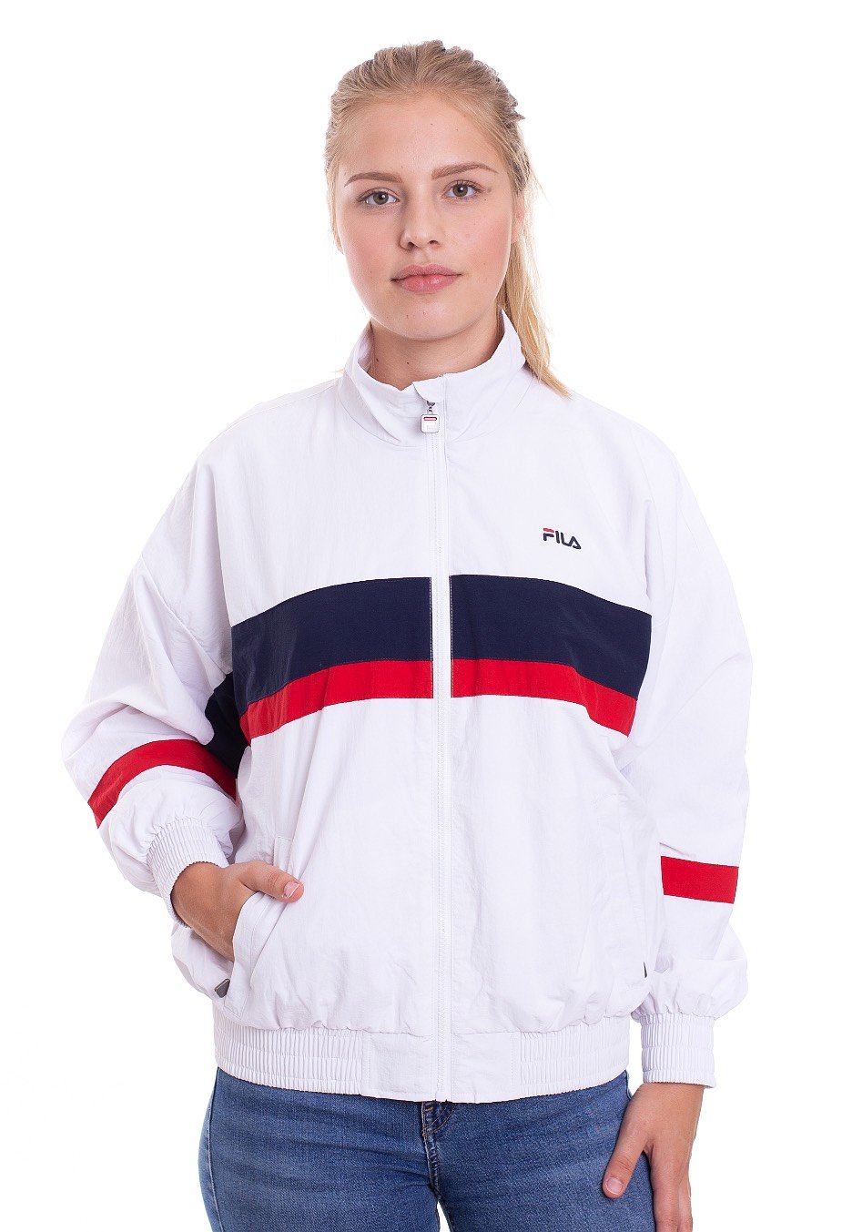 Fila - Urban Line Kaya Bright White/Black Iris/True Red - Windbreaker | Women-Image