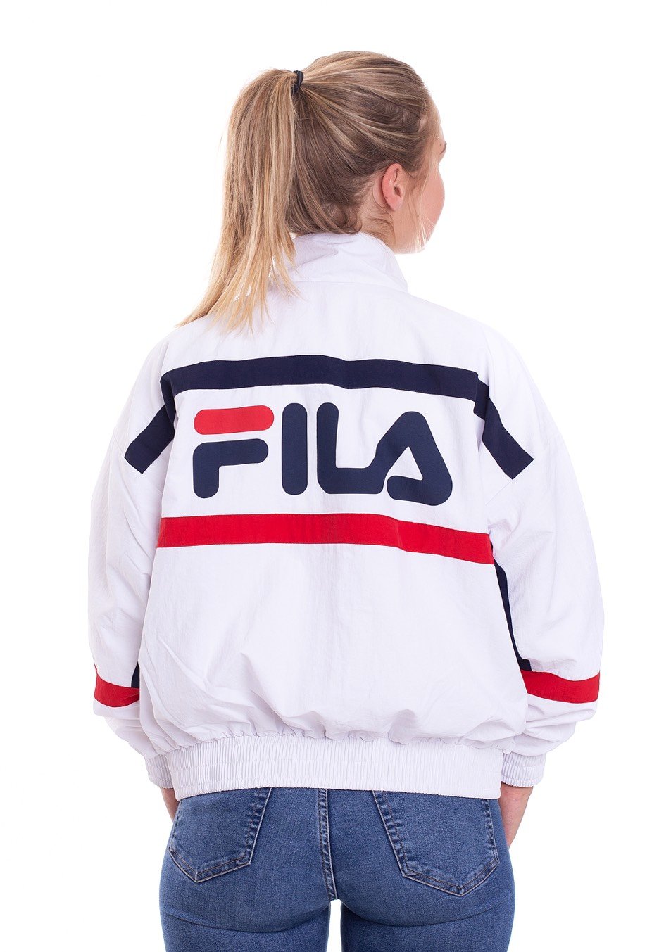 Fila - Urban Line Kaya Bright White/Black Iris/True Red - Windbreaker | Women-Image