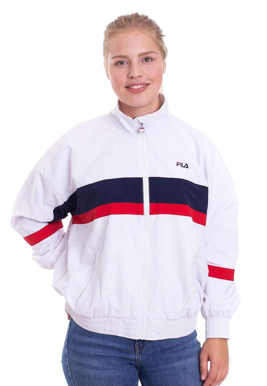 Fila - Urban Line Kaya Bright White/Black Iris/True Red - Windbreaker | Women-Image