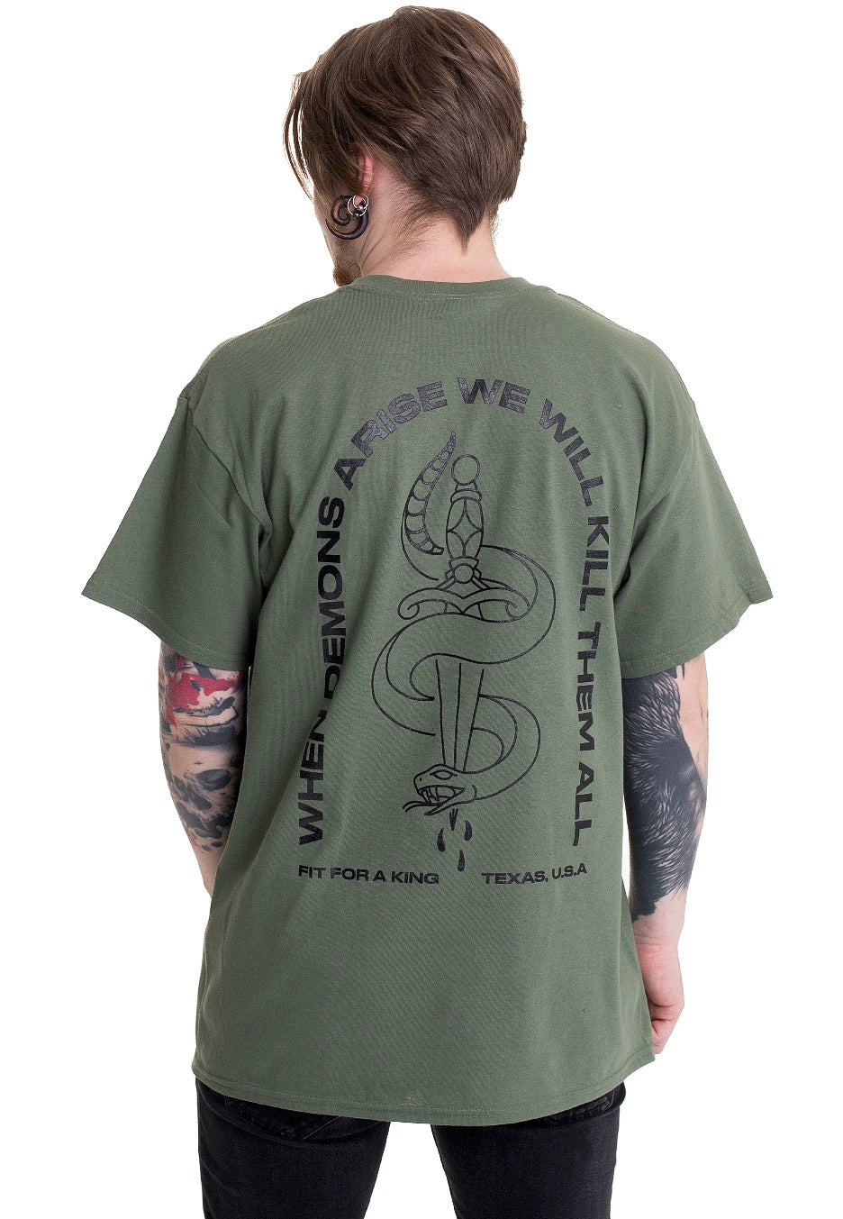 Fit For A King - Snake Dagger Military Green - T-Shirt | Men-Image