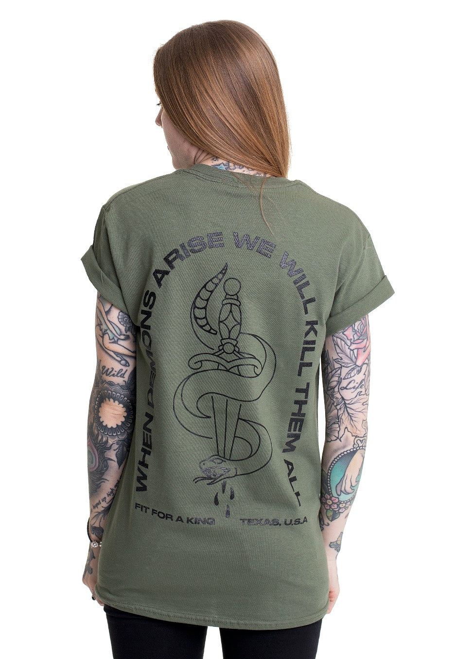 Fit For A King - Snake Dagger Military Green - T-Shirt | Women-Image