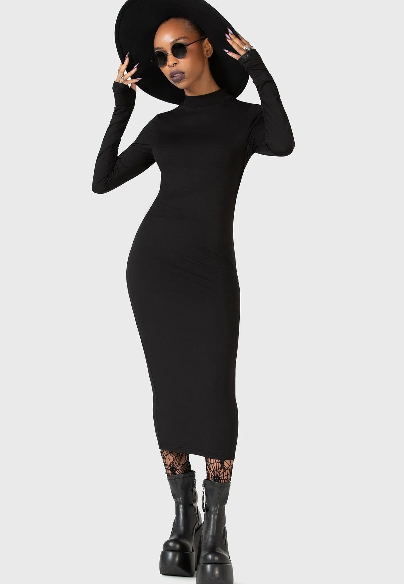 Killstar x Kihilist - Flash Of Presence Midi Black - Dress | Women-Image