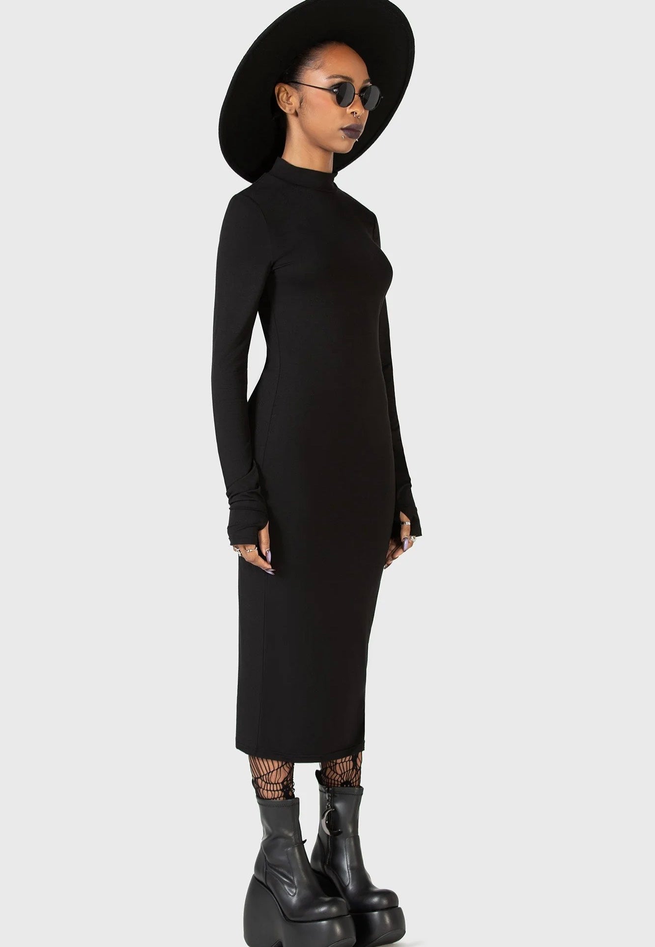 Killstar x Kihilist - Flash Of Presence Midi Black - Dress | Women-Image