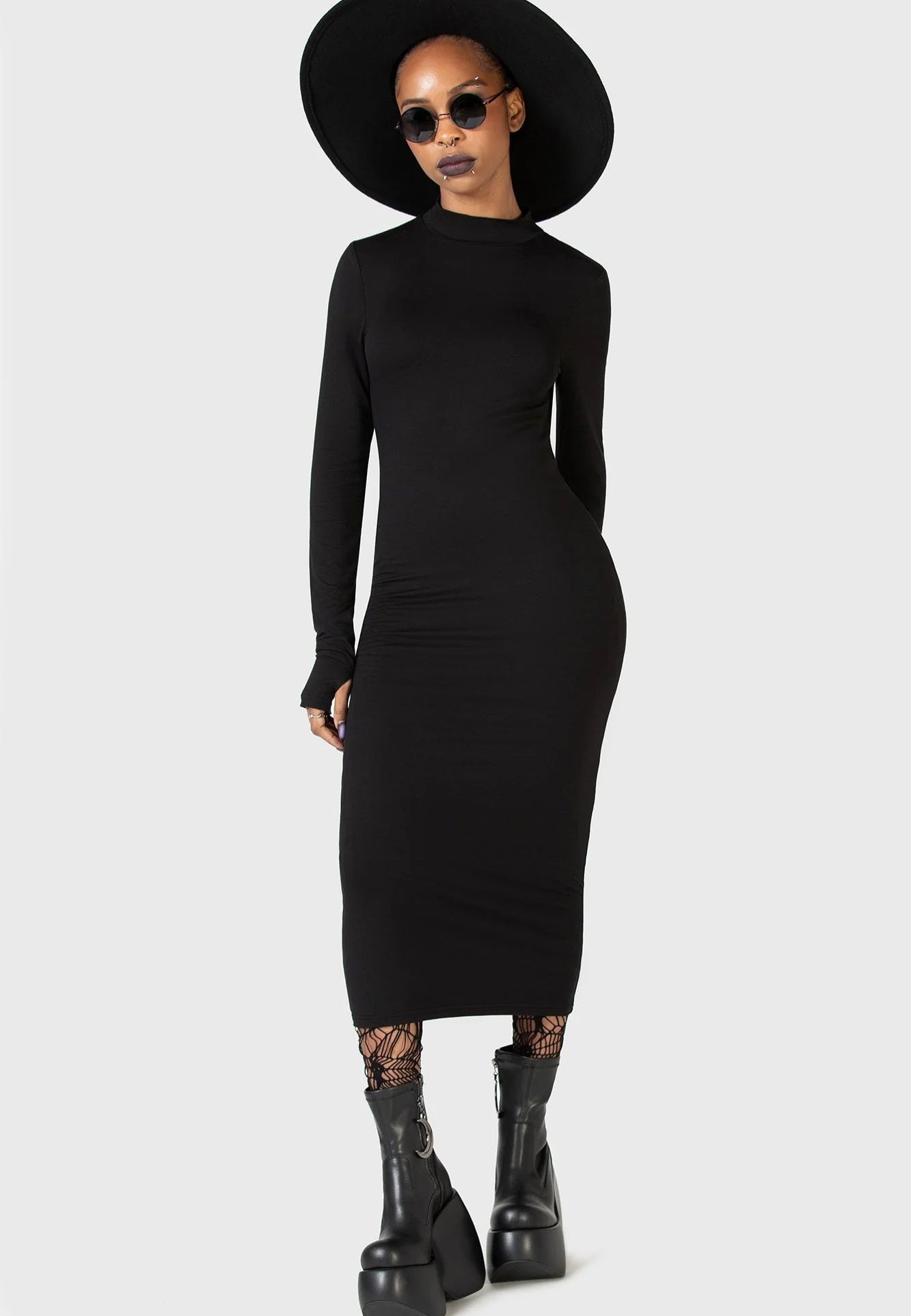 Killstar x Kihilist - Flash Of Presence Midi Black - Dress | Women-Image