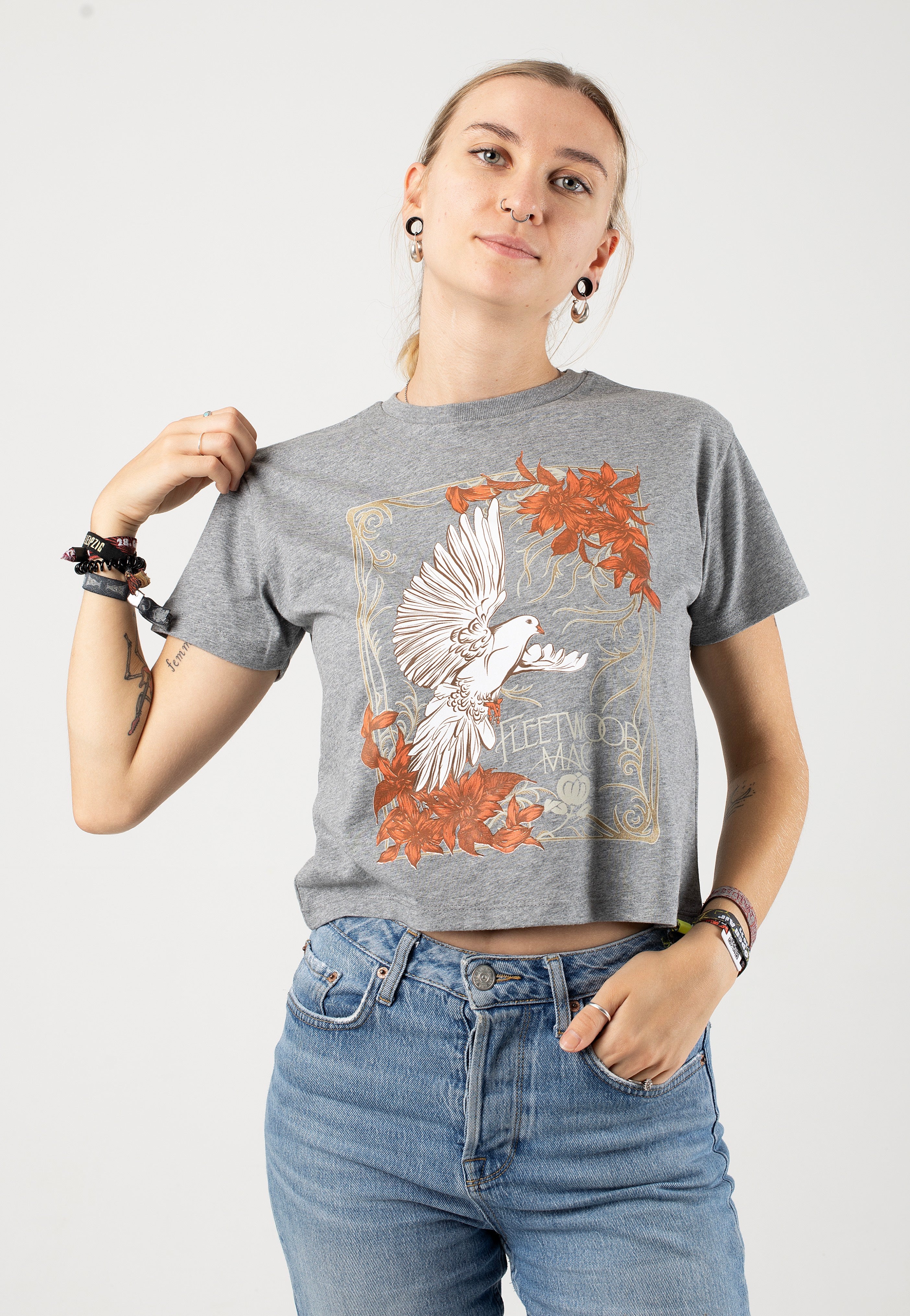 Fleetwood Mac - Dove Cropped Grey - T-Shirt | Women-Image