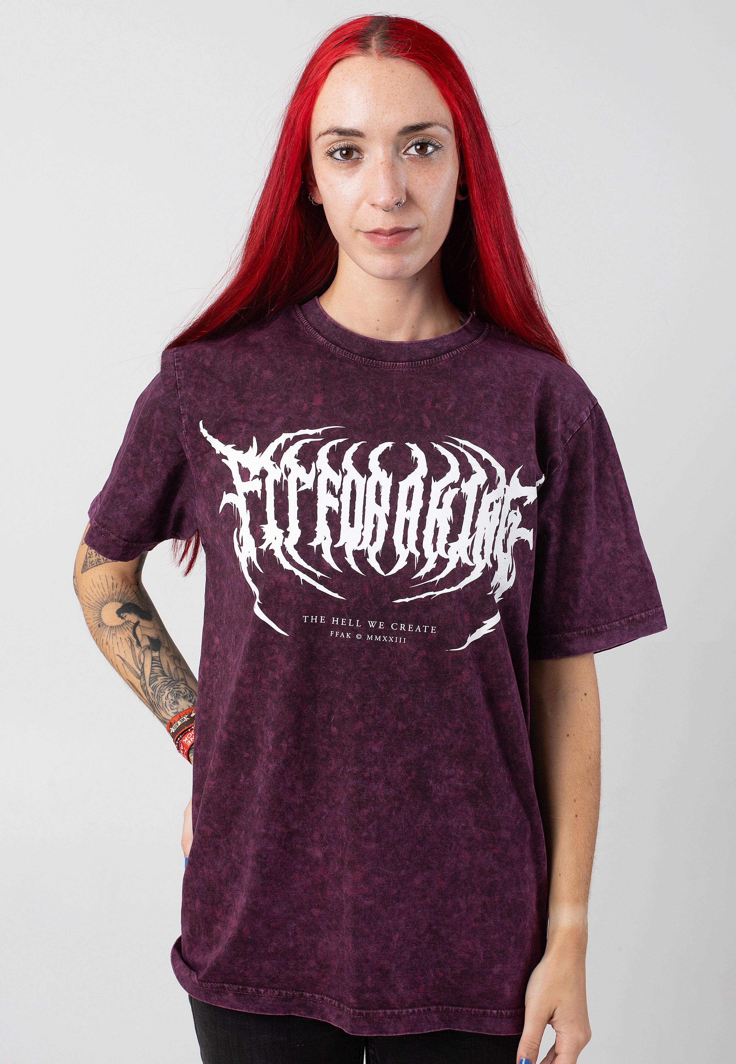 Fit For A King - Deathmetal Berry Black Acid Washed - T-Shirt | Women-Image