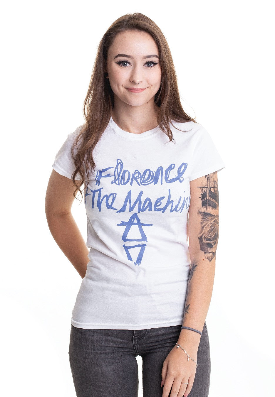 Florence + The Machine - Hand Drawn Logo White - Girly | Women-Image