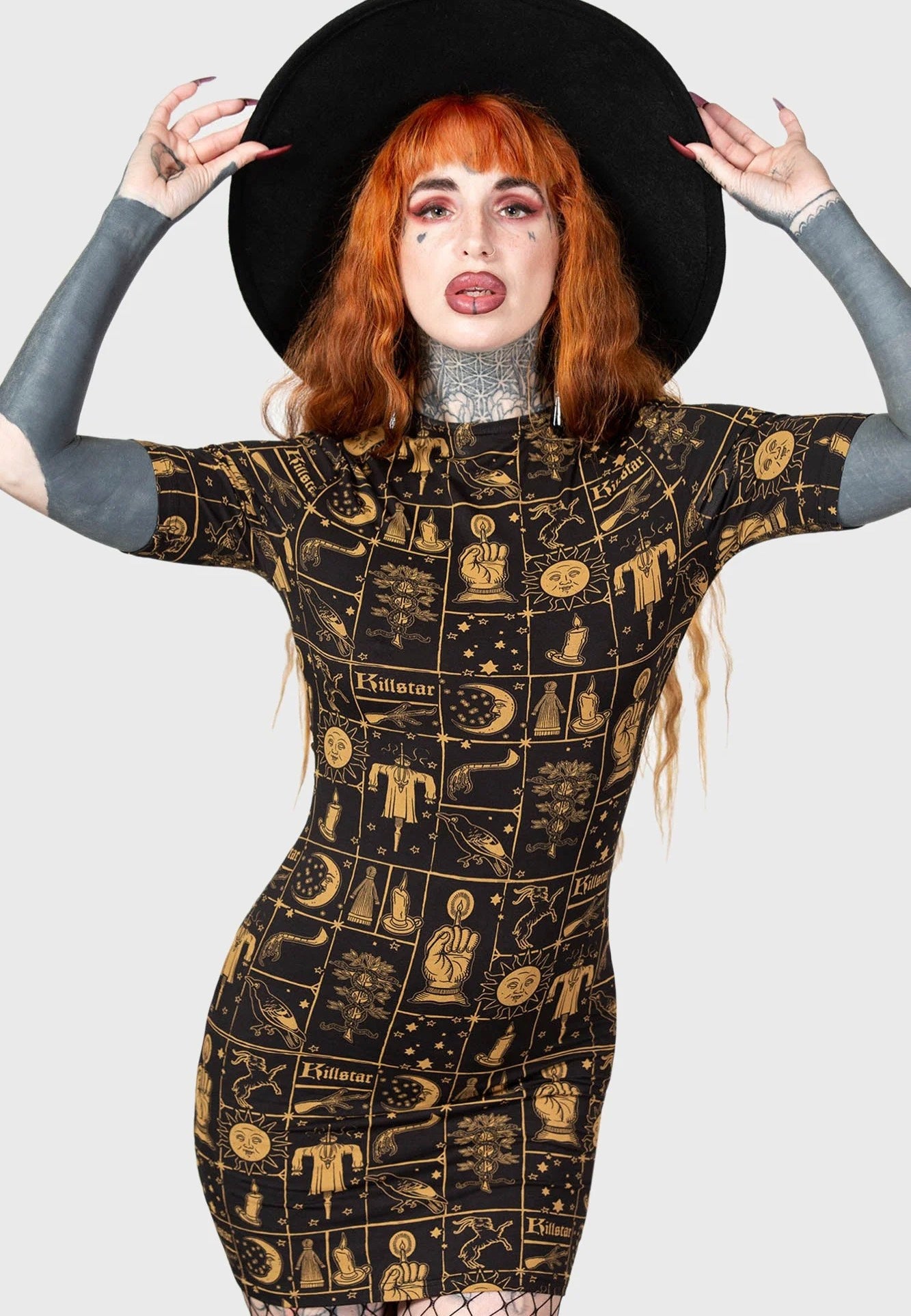 Killstar - Folk Horror Bodycon Black - Dress | Women-Image