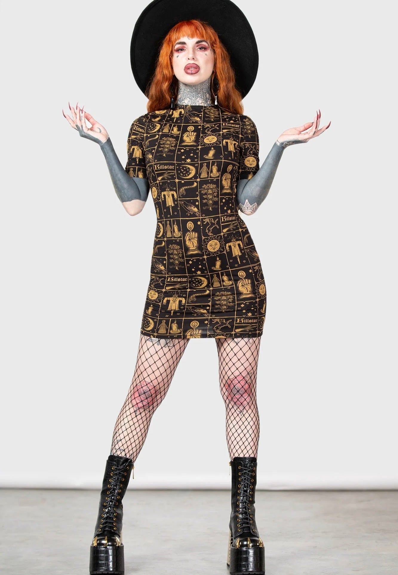 Killstar - Folk Horror Bodycon Black - Dress | Women-Image