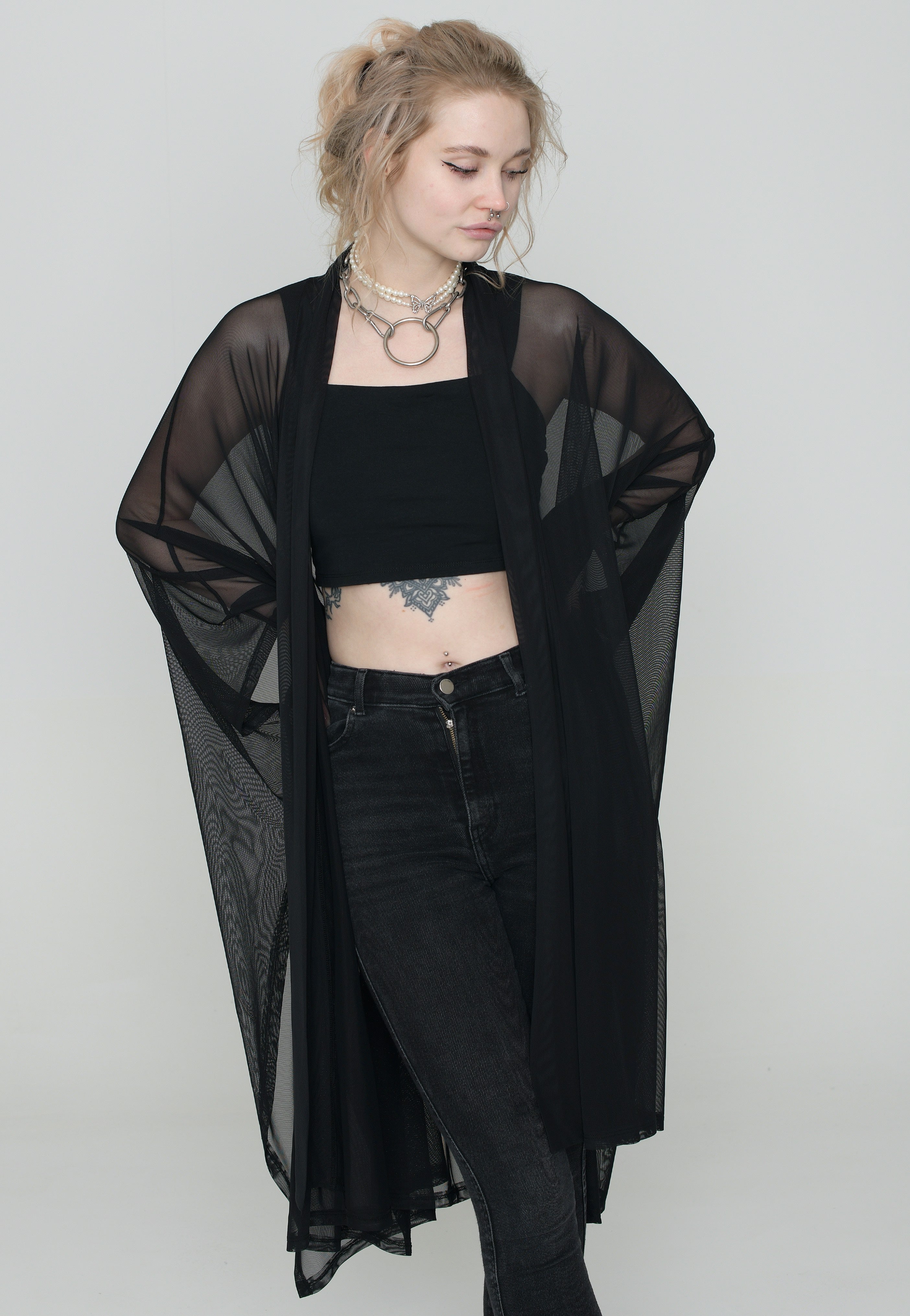 Foxblood - Lilith Mesh Oversized Black - Cardigan | Women-Image