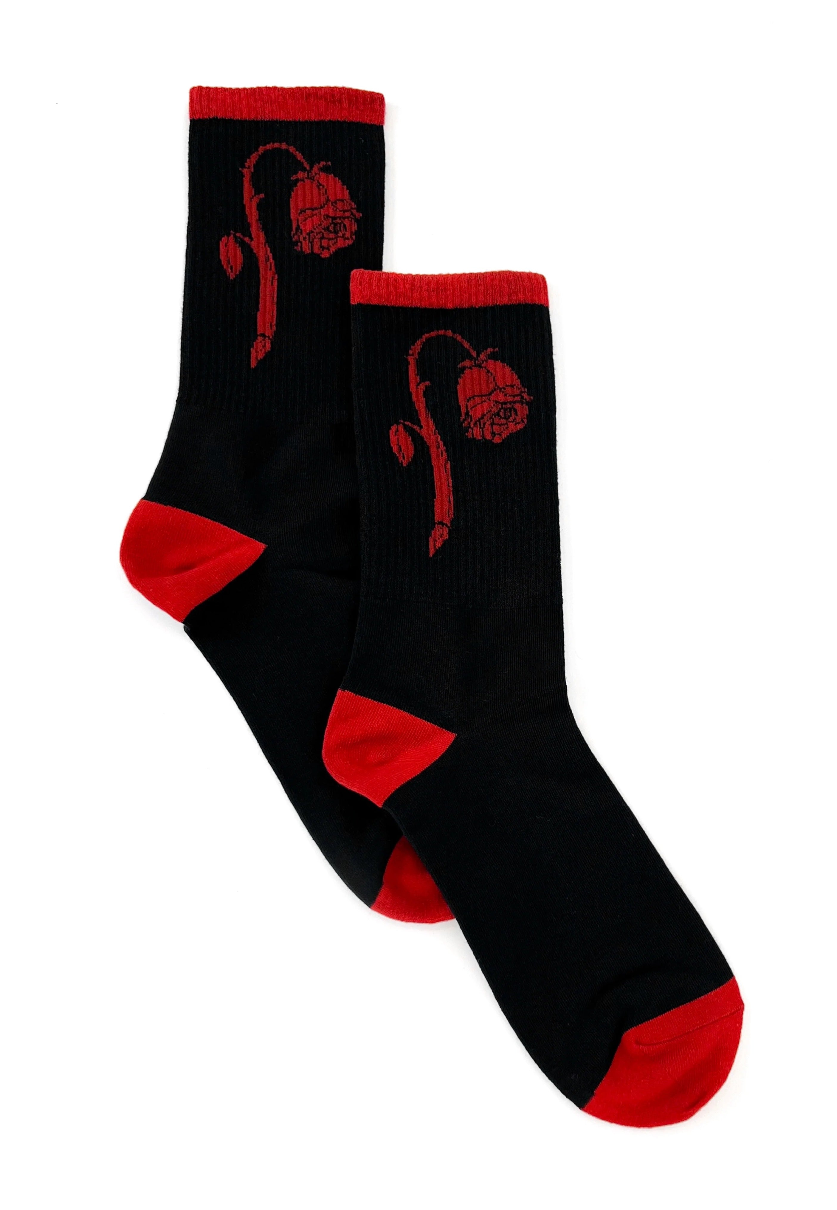 Foxblood - Foxblood Weeping Rose Black/Red - Socks | Neutral-Image