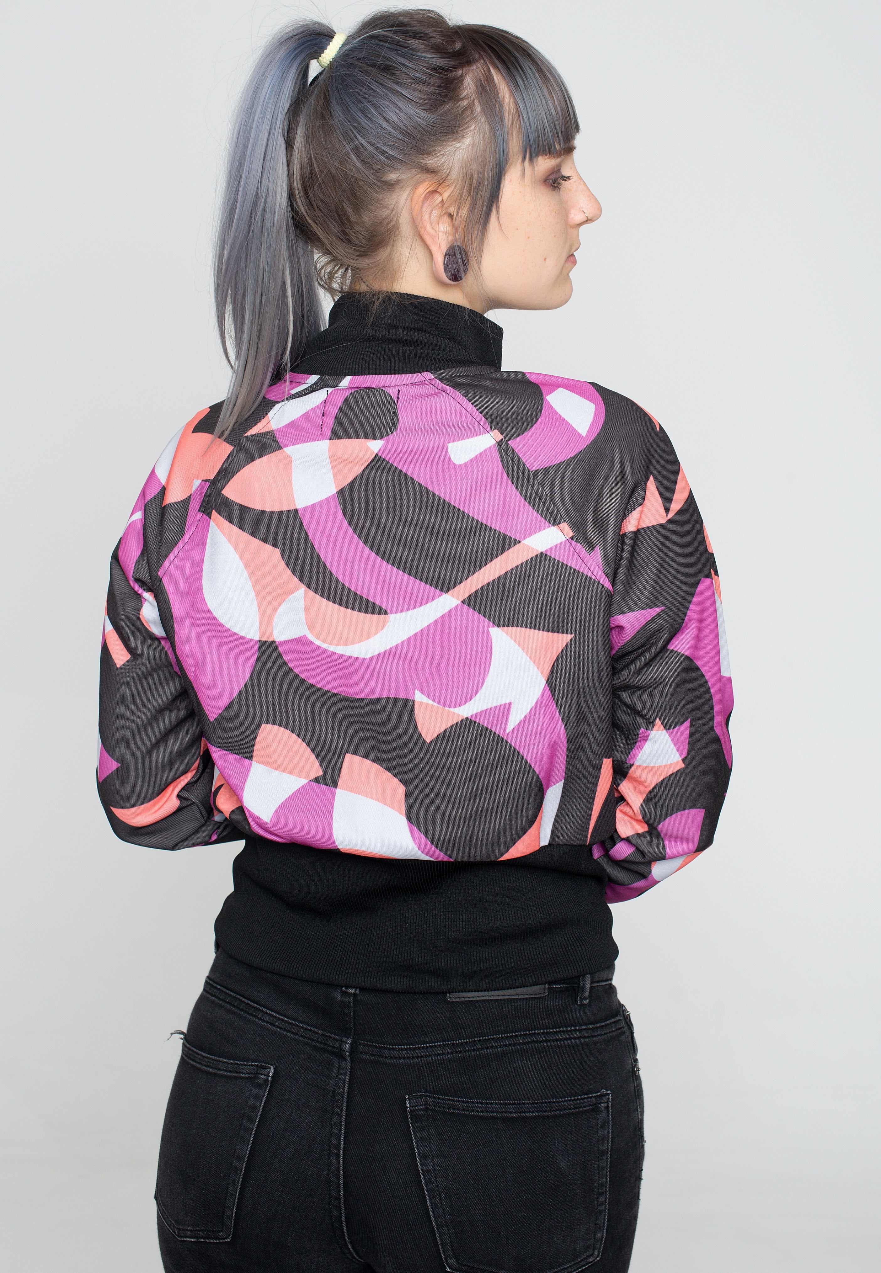 Fred Perry x Amy Winehouse - Abstract Print Track Black - Track Jacket | Women-Image