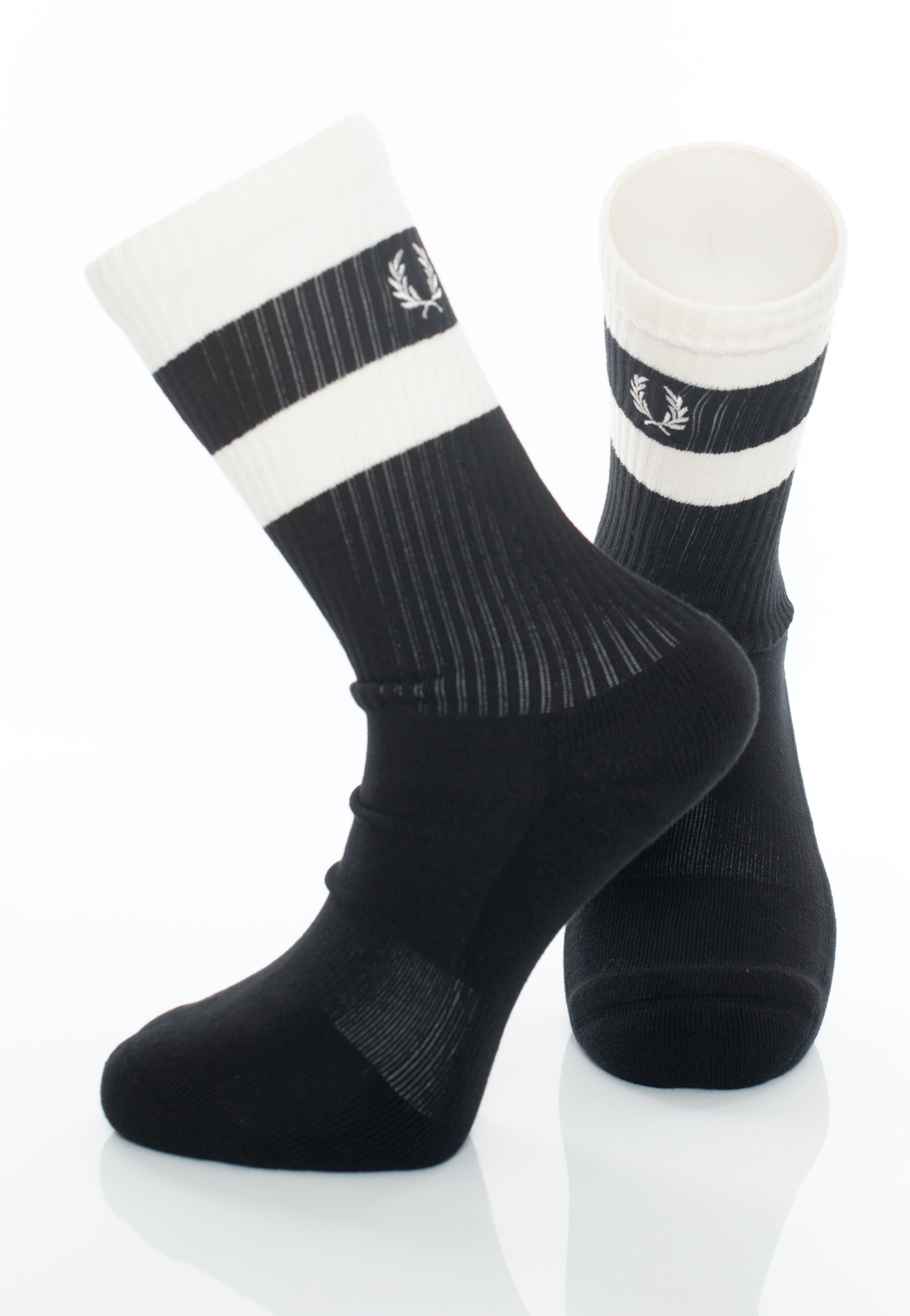 Fred Perry - Bold Twin Tipped Black/Snow White - Socks | Neutral-Image