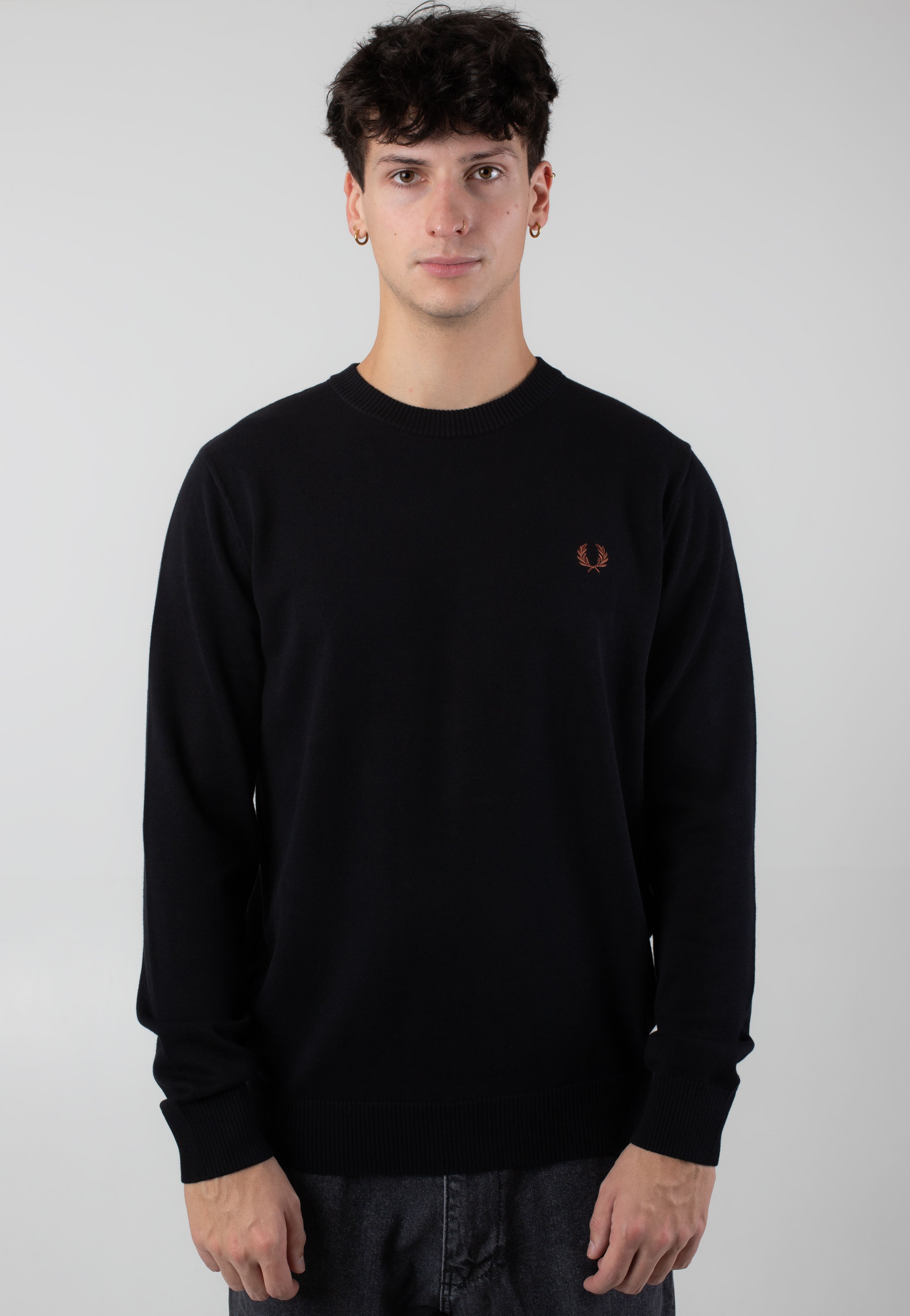 Fred Perry - Boucle Laurel Wreath Black - Pullover | Men-Image