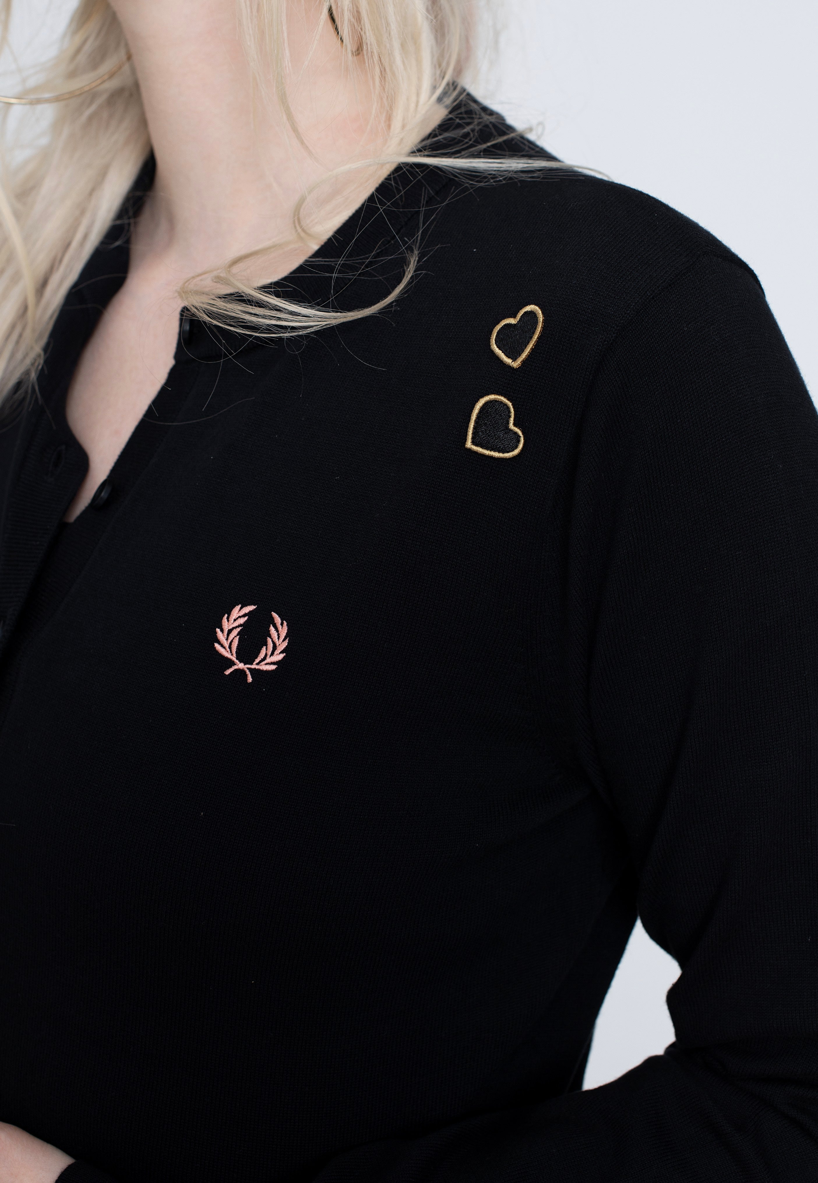 Fred Perry x Amy Winehouse - Button Though Black - Cardigan | Women-Image