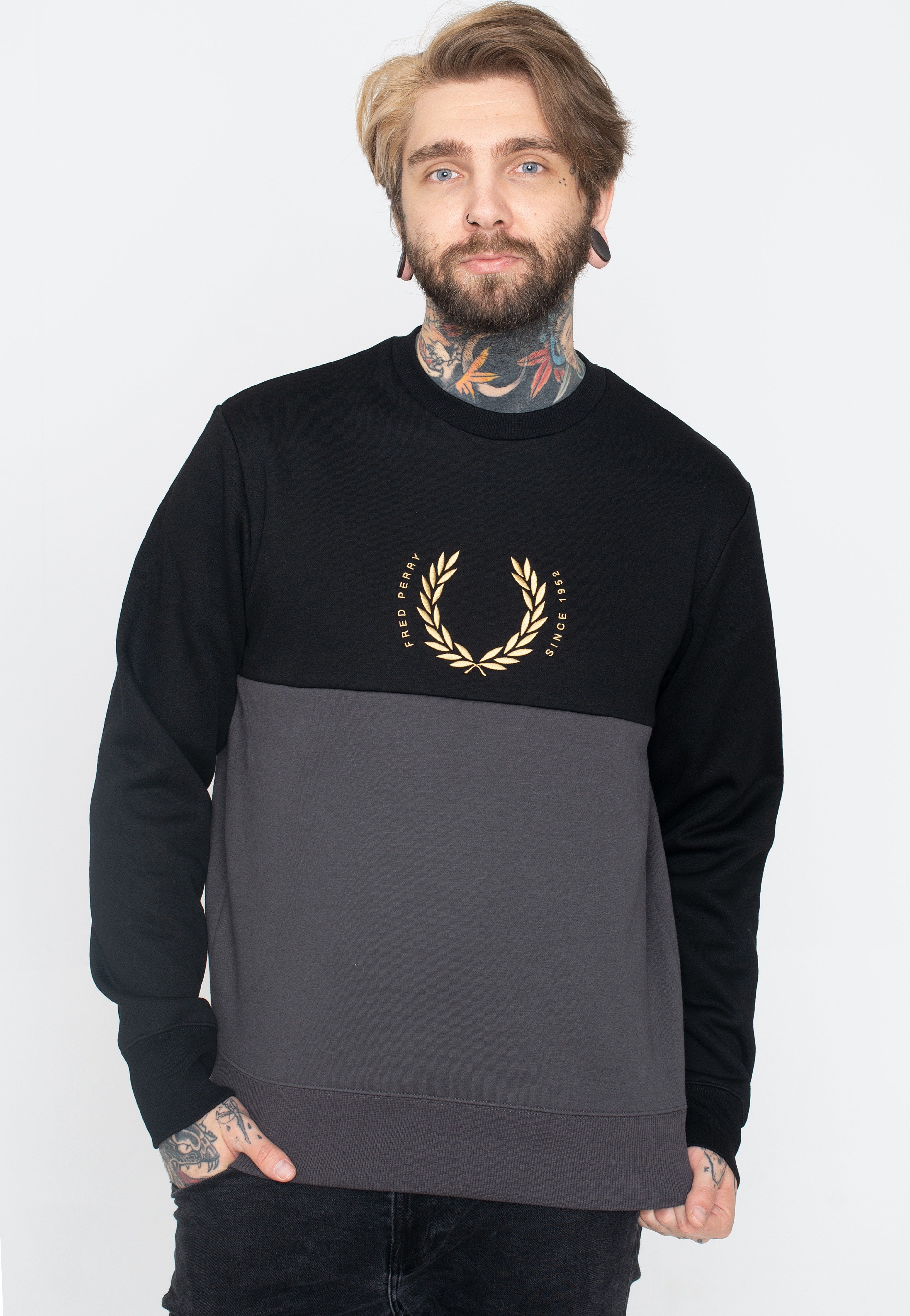 Fred Perry - Circle Colour Block Black - Sweater | Men-Image