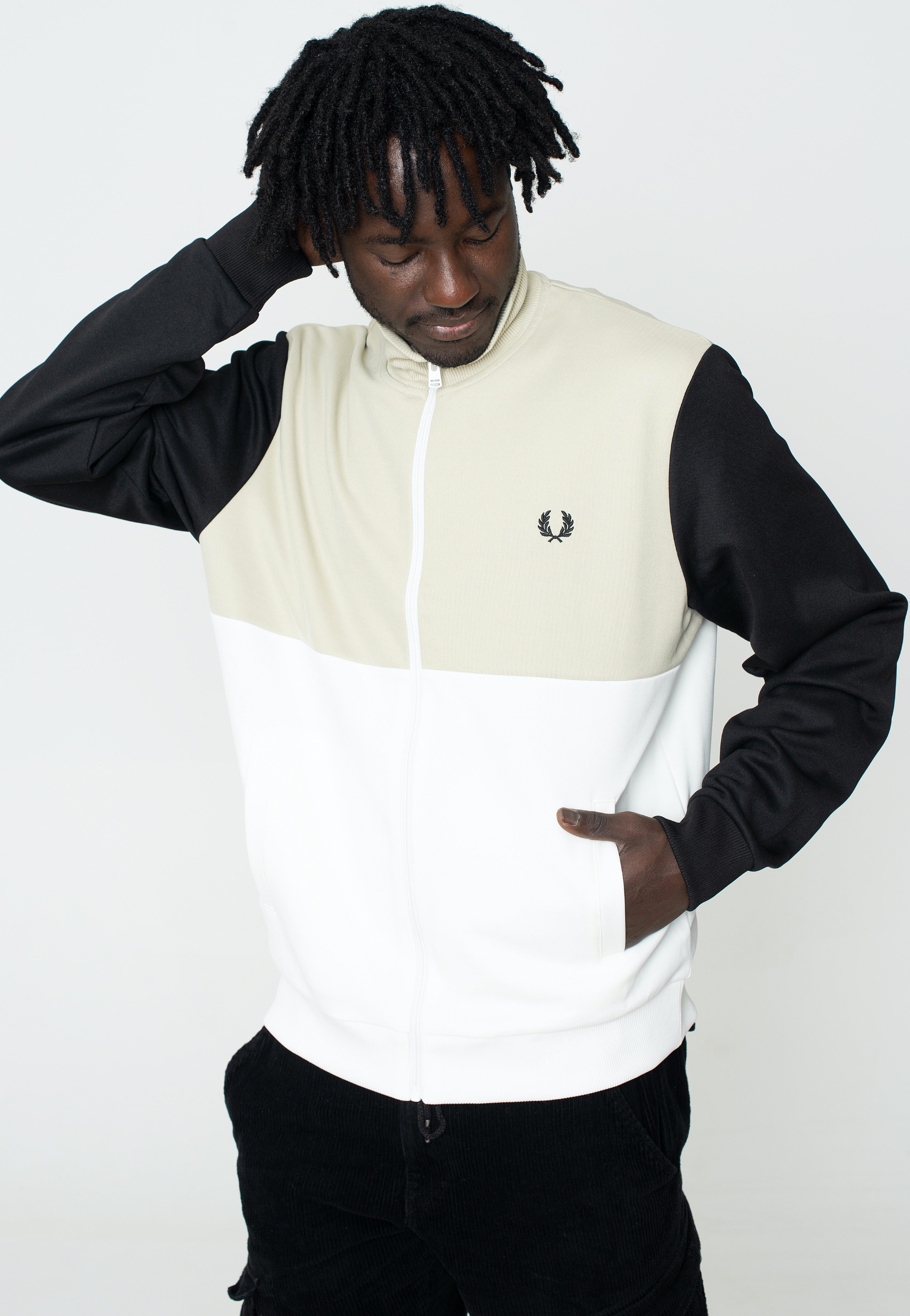 Fred Perry - Colour Block Track Light Oyster - Track Jacket | Men-Image