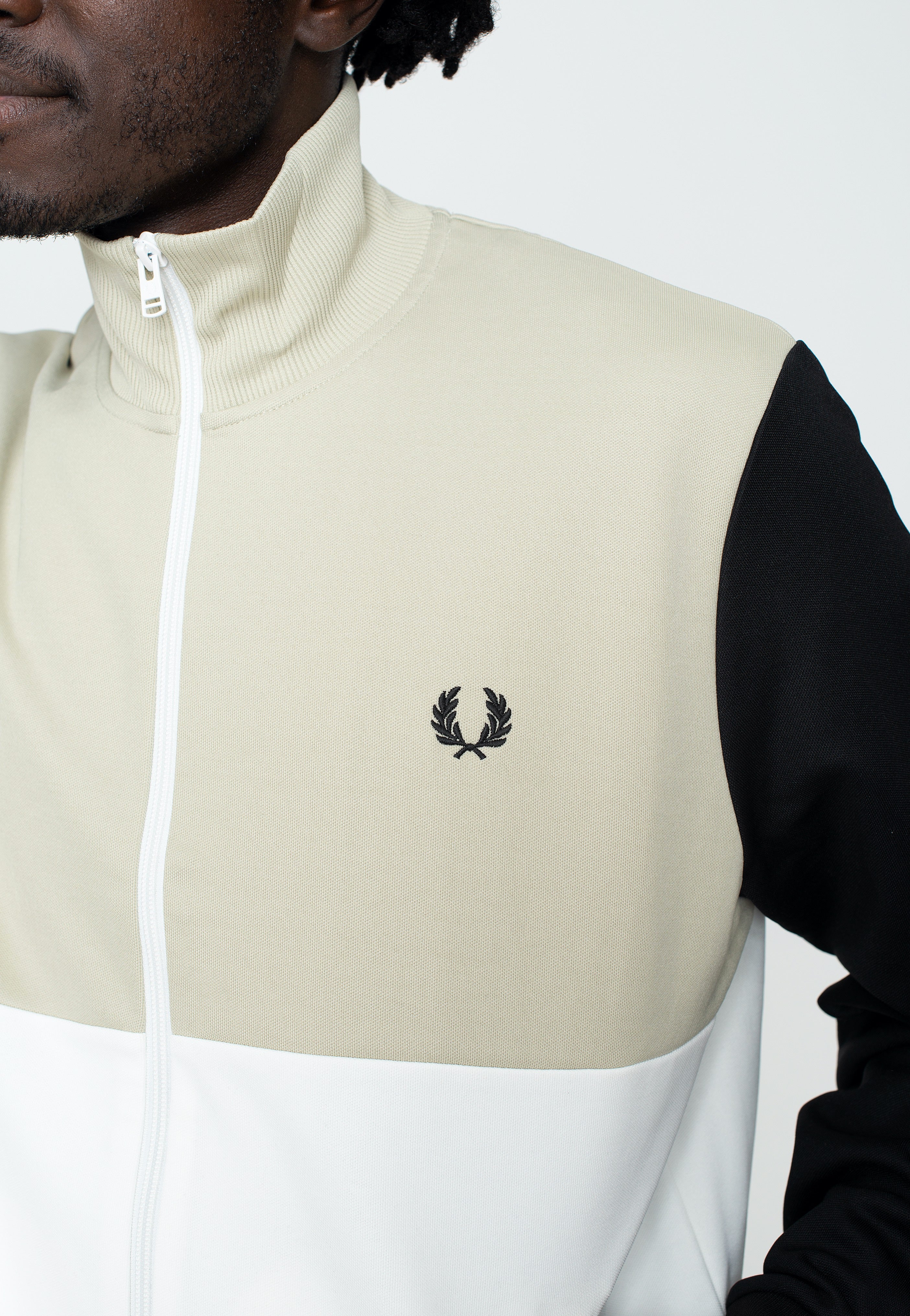 Fred Perry - Colour Block Track Light Oyster - Track Jacket | Men-Image