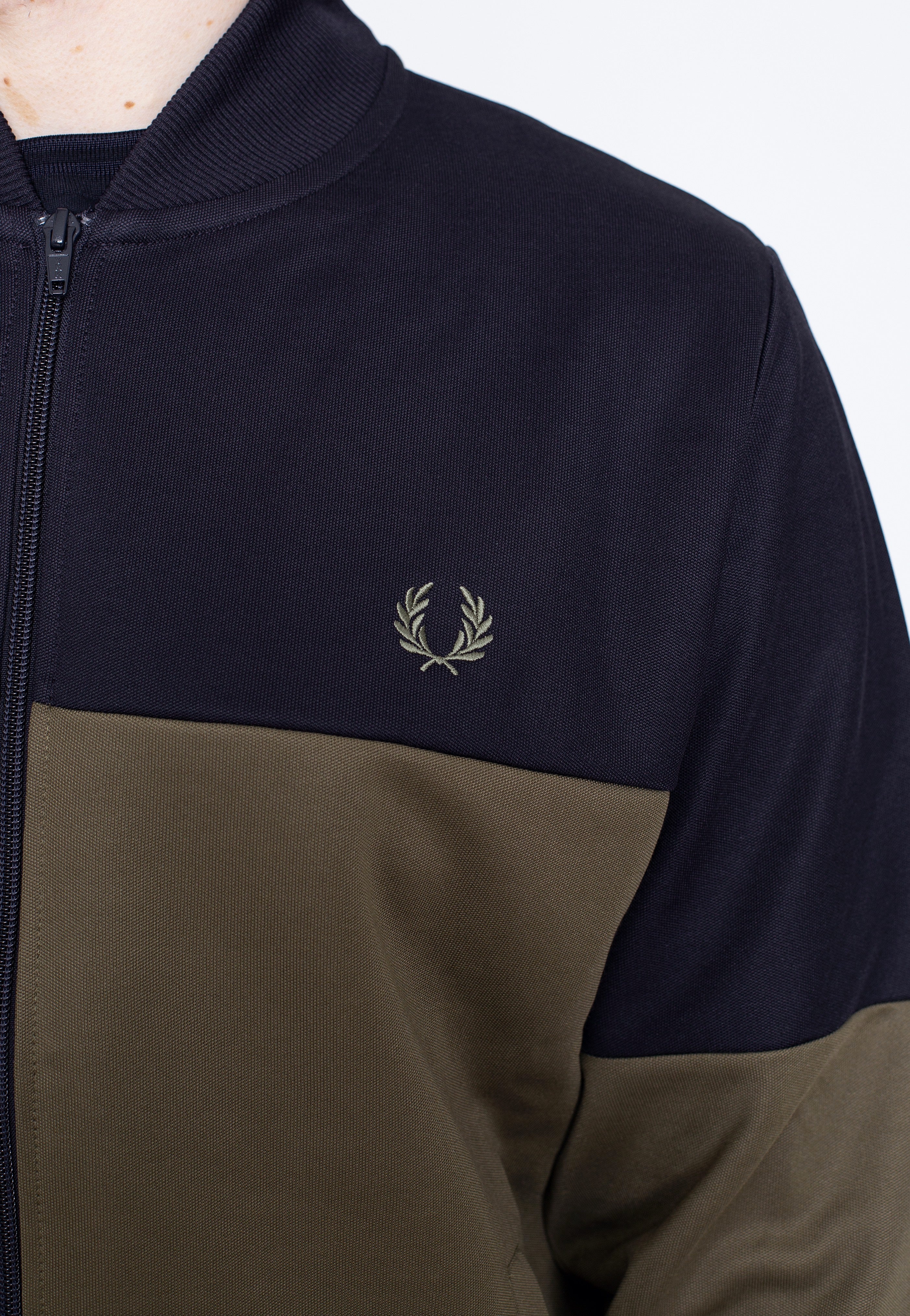 Fred Perry - Colour Block Track Military Green - Track Jacket | Men-Image