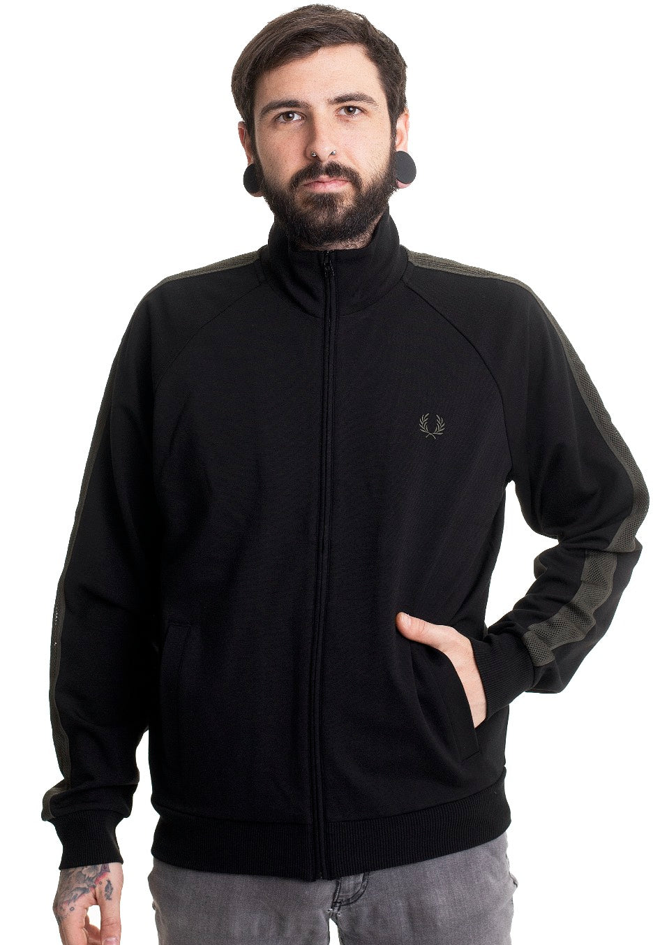 Fred Perry - Contrast Tape Track Black - Track Jacket | Men-Image