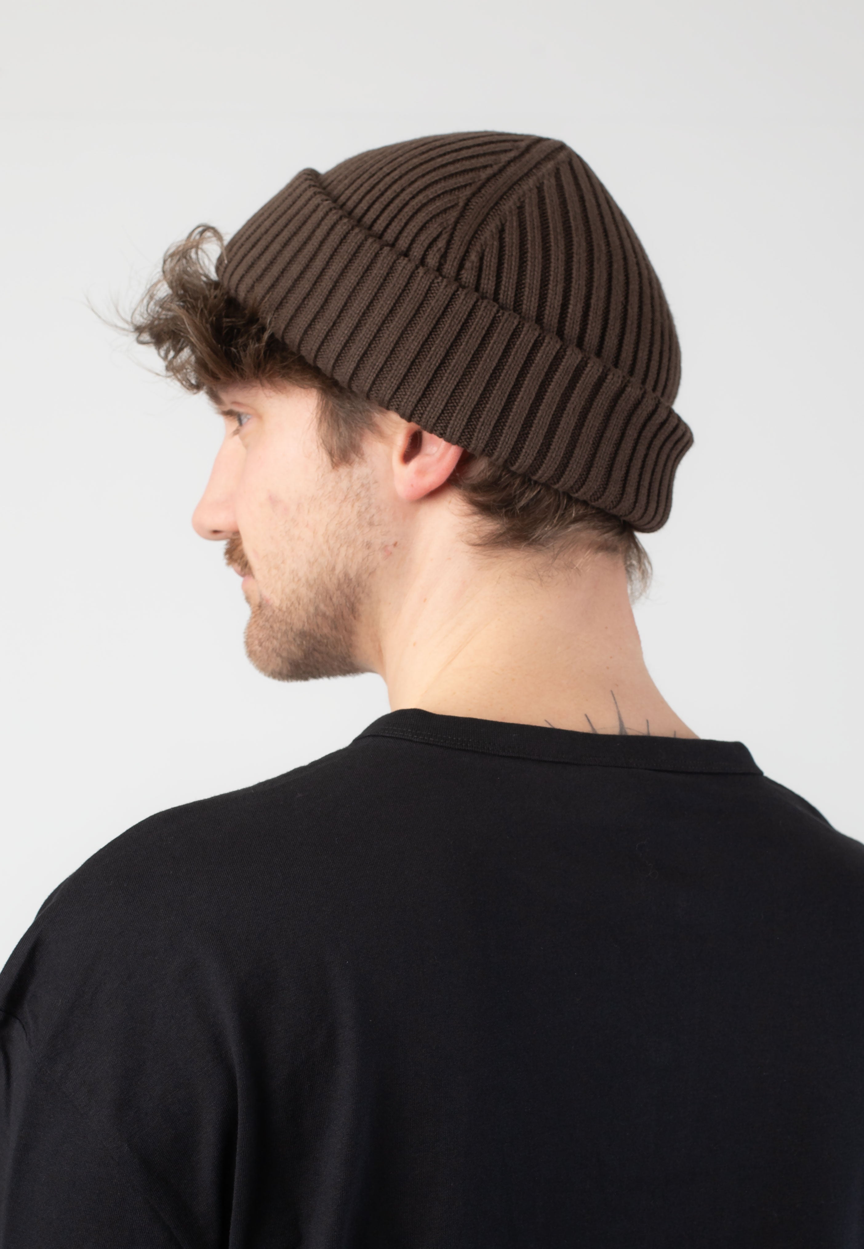 Fred Perry - Cotton Rib Burnt Tobacco - Beanie | Neutral-Image