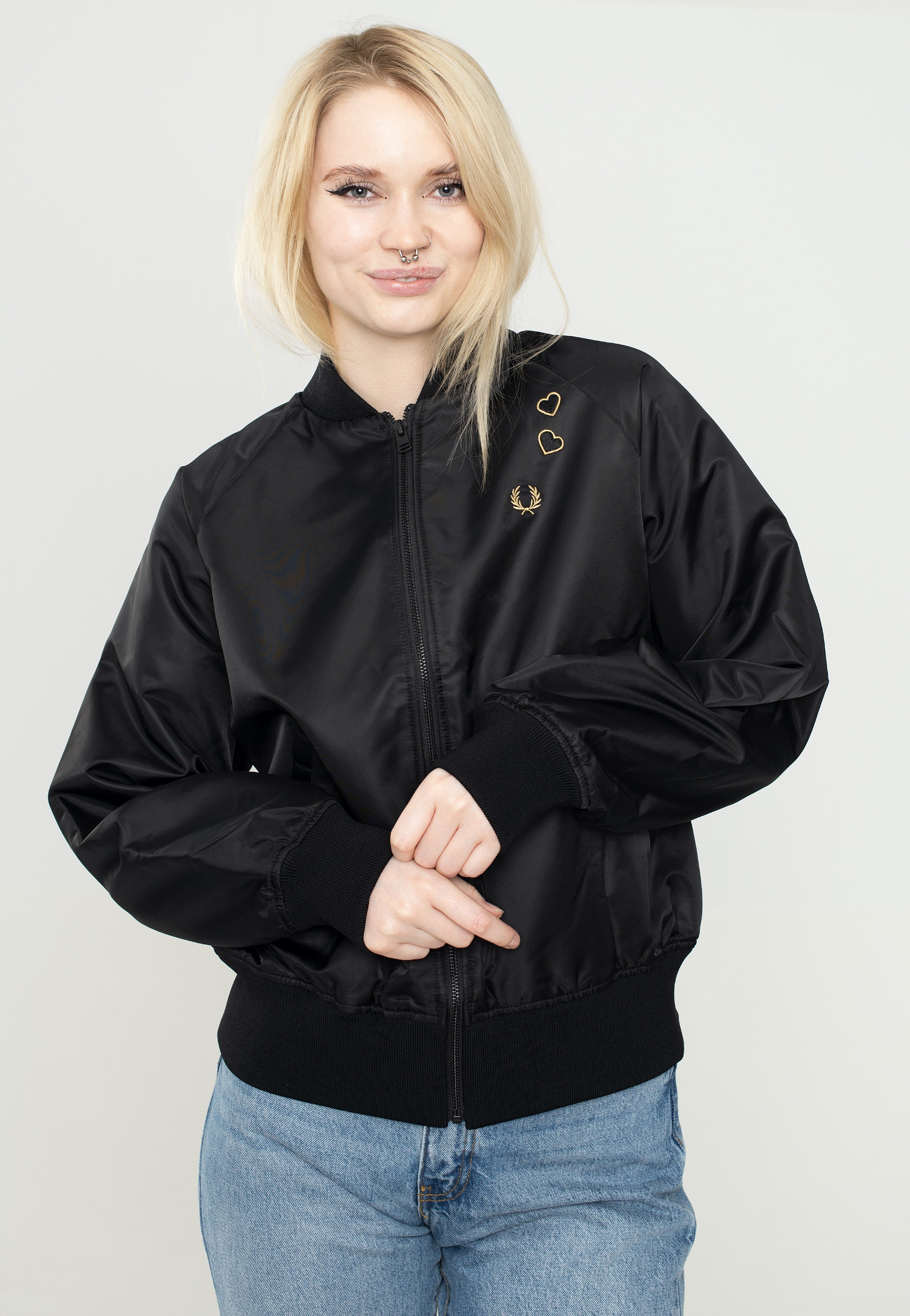 Fred Perry x Amy Winehouse - Embroidered Bomber Black - Jacket | Women-Image