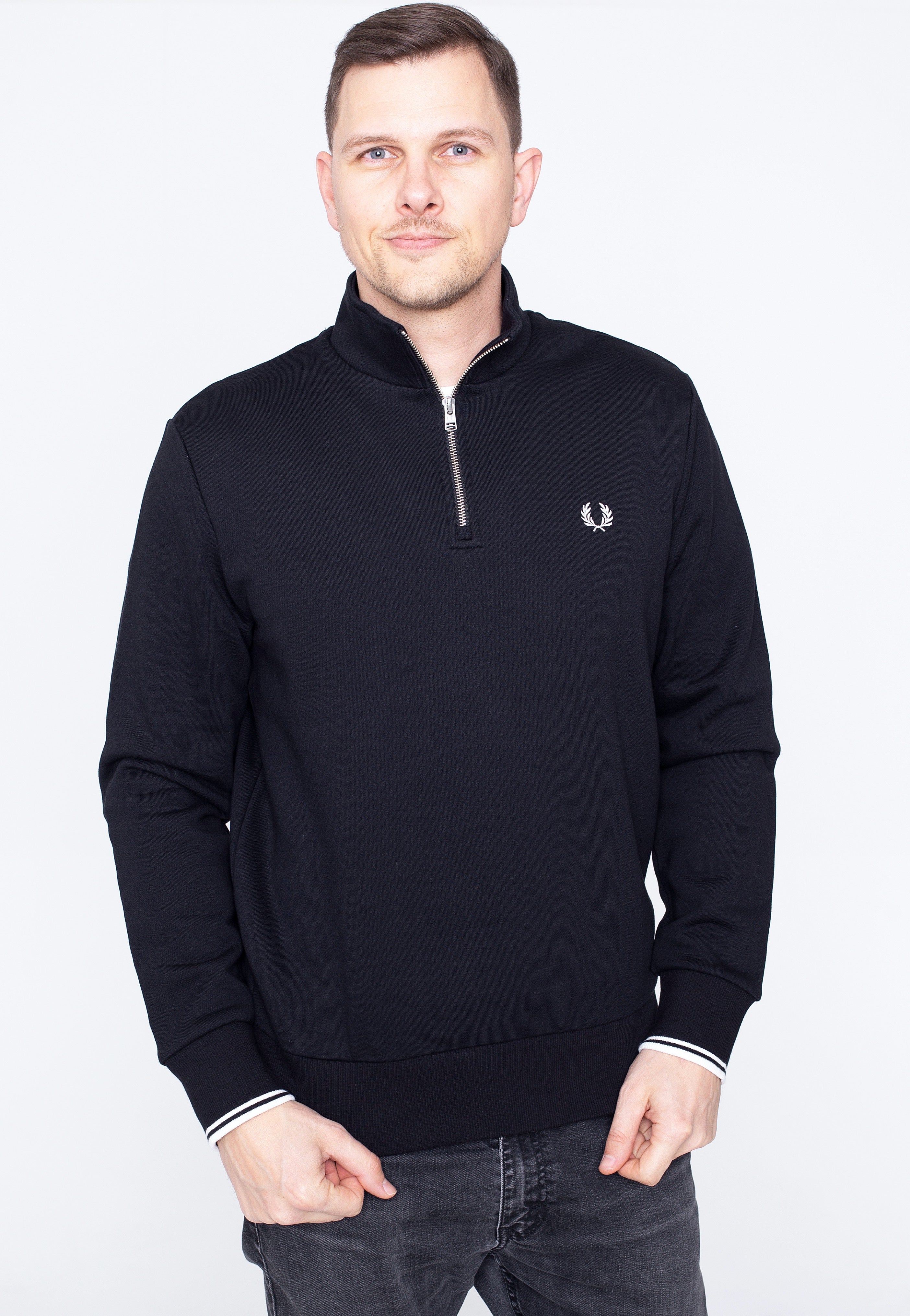 Fred Perry - Half Zip Black - Pullover | Men-Image