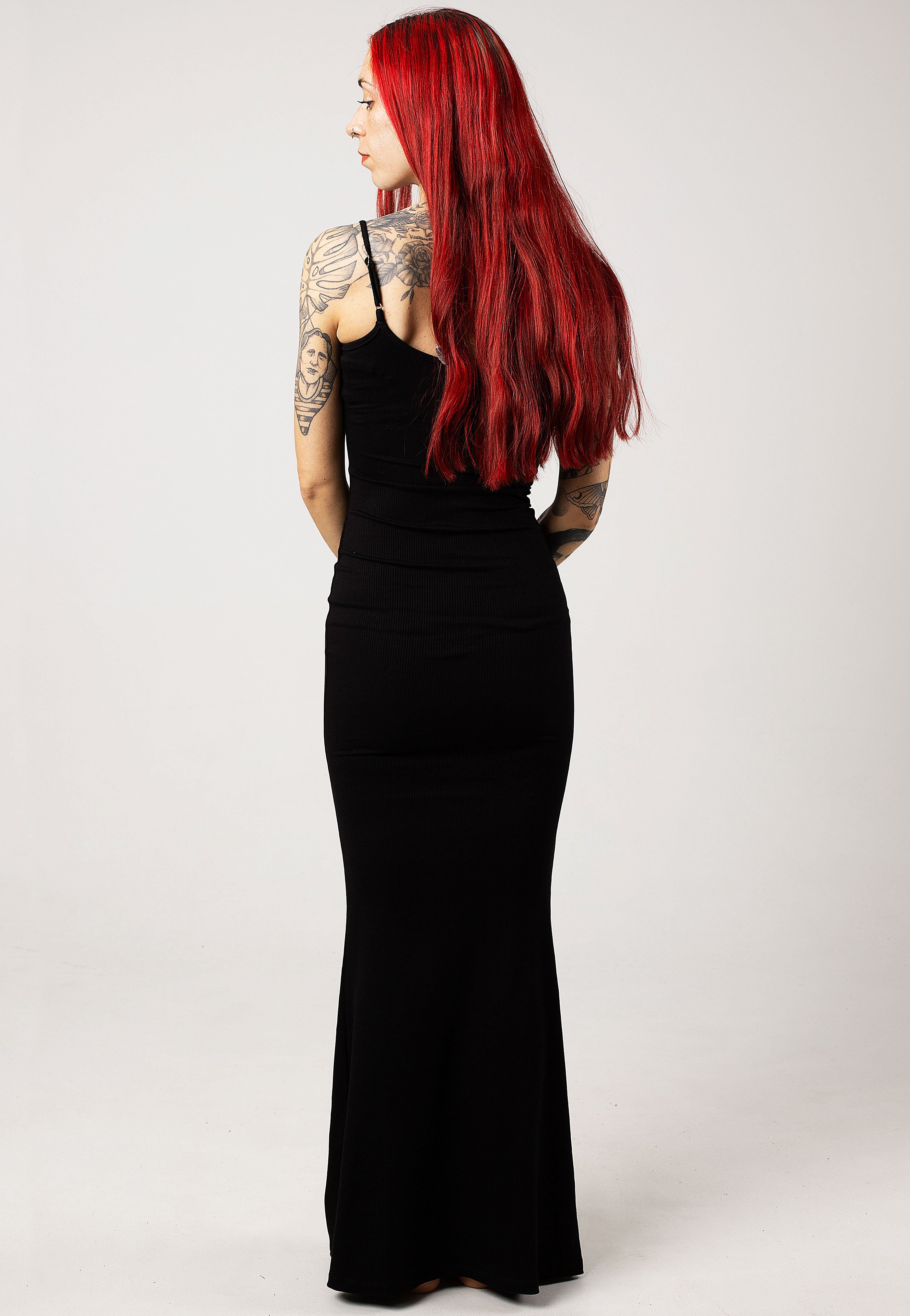 Foxblood - Amelia Ribbed Maxi Black - Dress | Women-Image