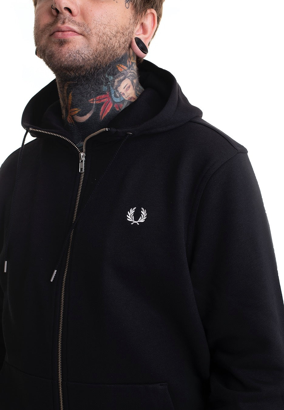 Fred Perry - Hooded Zip Through Black - Zipper | Men-Image