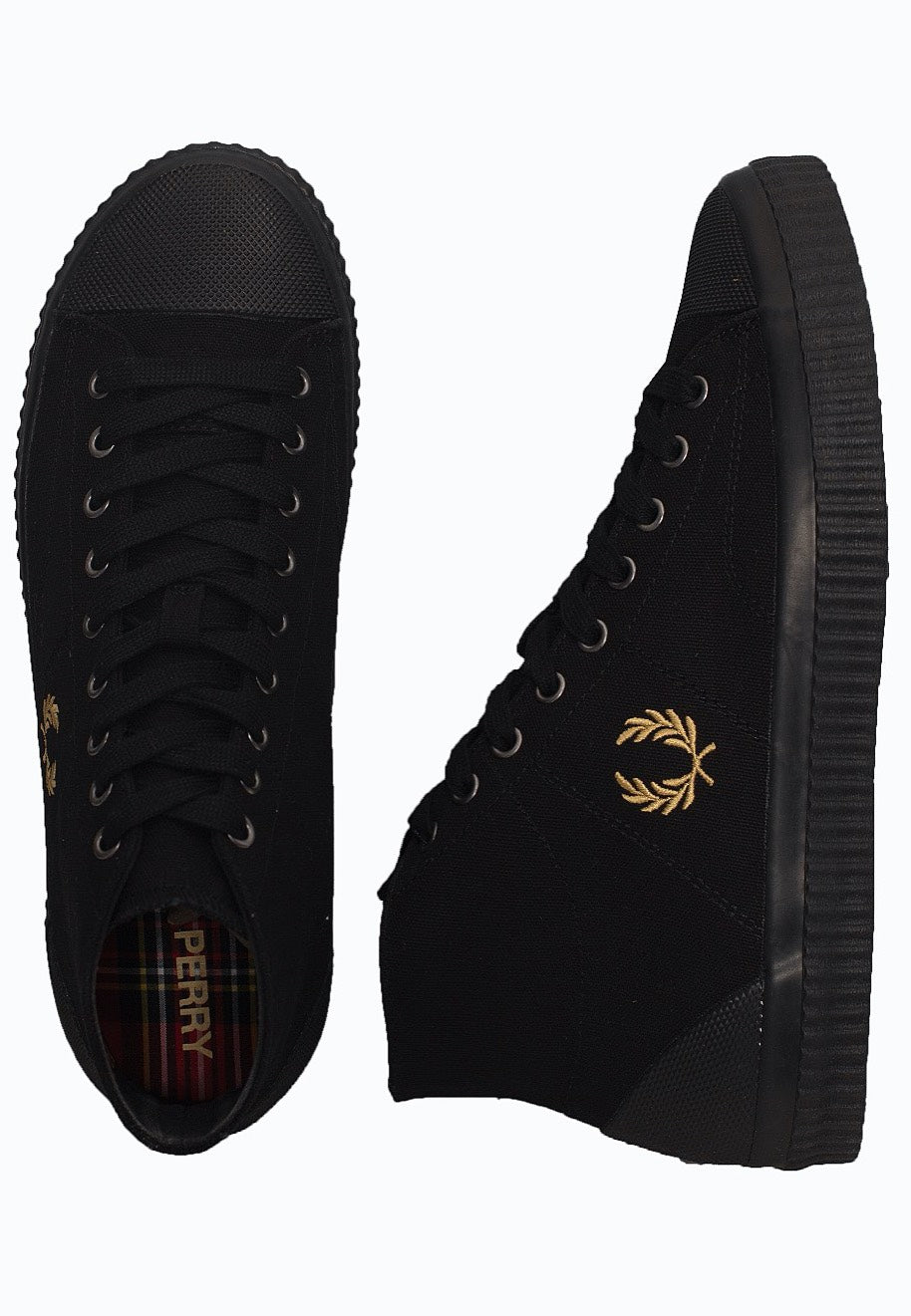 Fred Perry - Hughes Mid Canvas Black/Champagne - Shoes | Men-Image