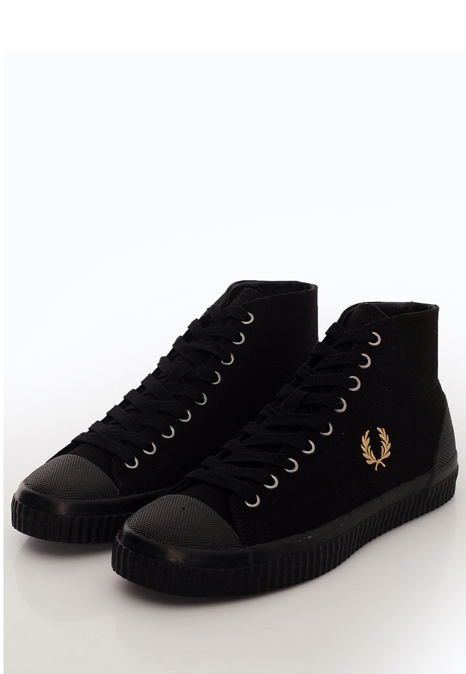 Fred Perry - Hughes Mid Canvas Black/Champagne - Shoes | Men-Image