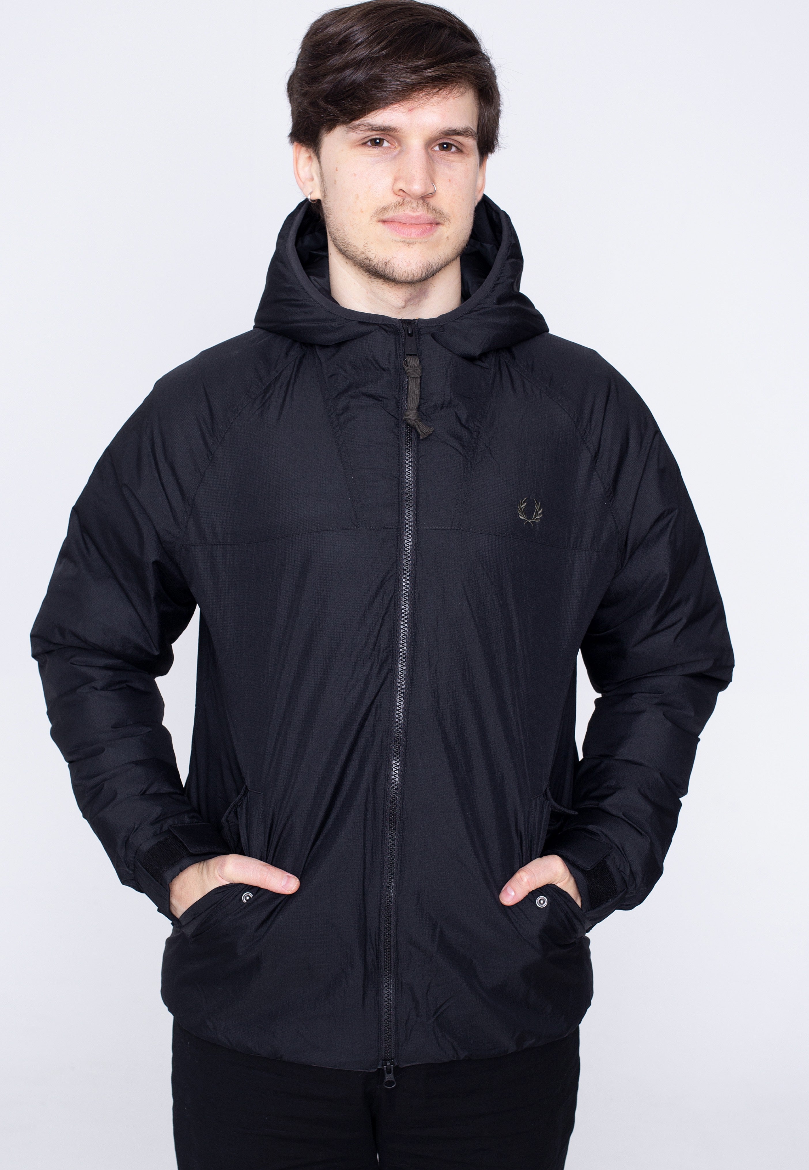 Fred Perry - Insulated Hooded Black/Green - Jacket | Men-Image