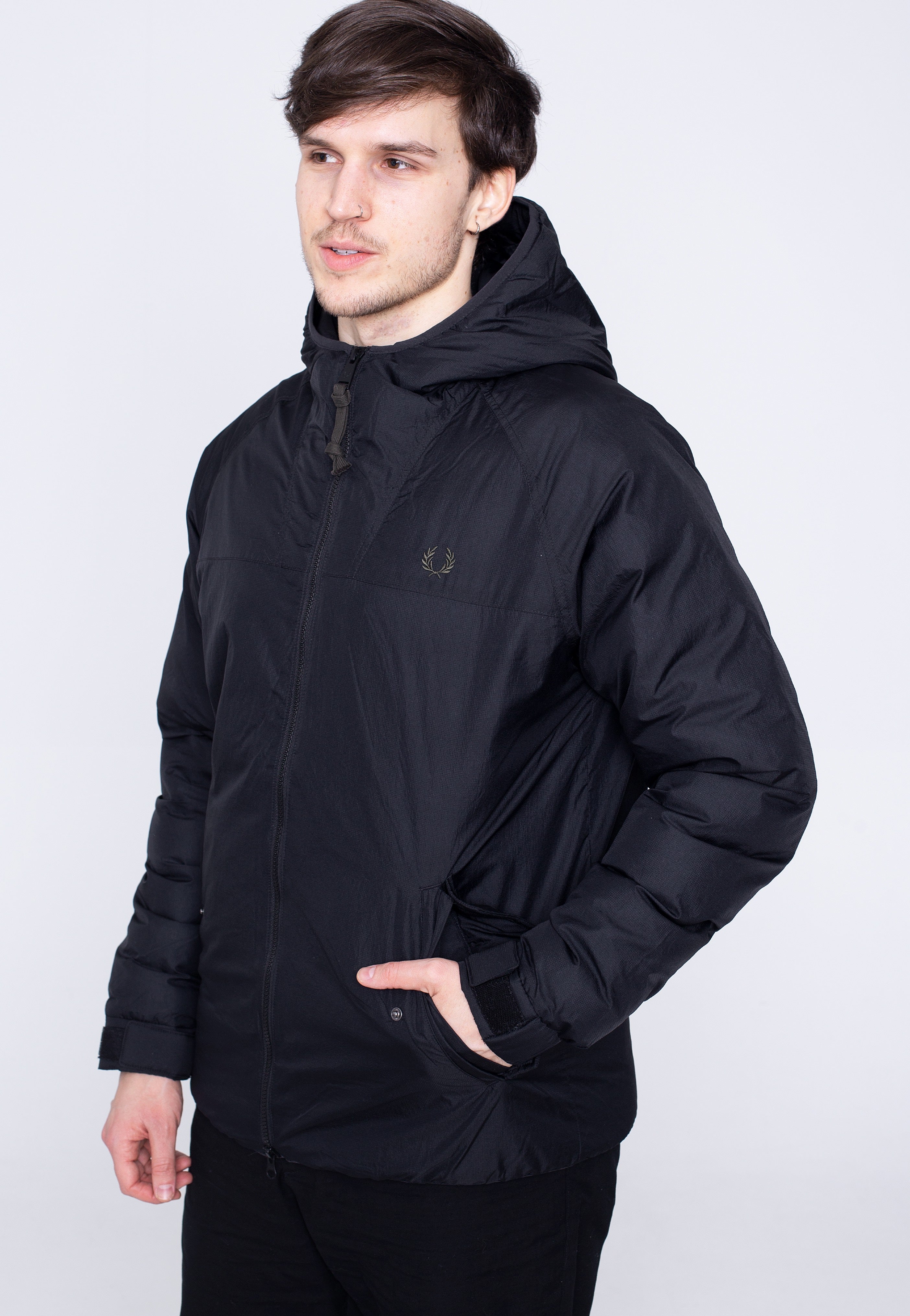 Fred Perry - Insulated Hooded Black/Green - Jacket | Men-Image