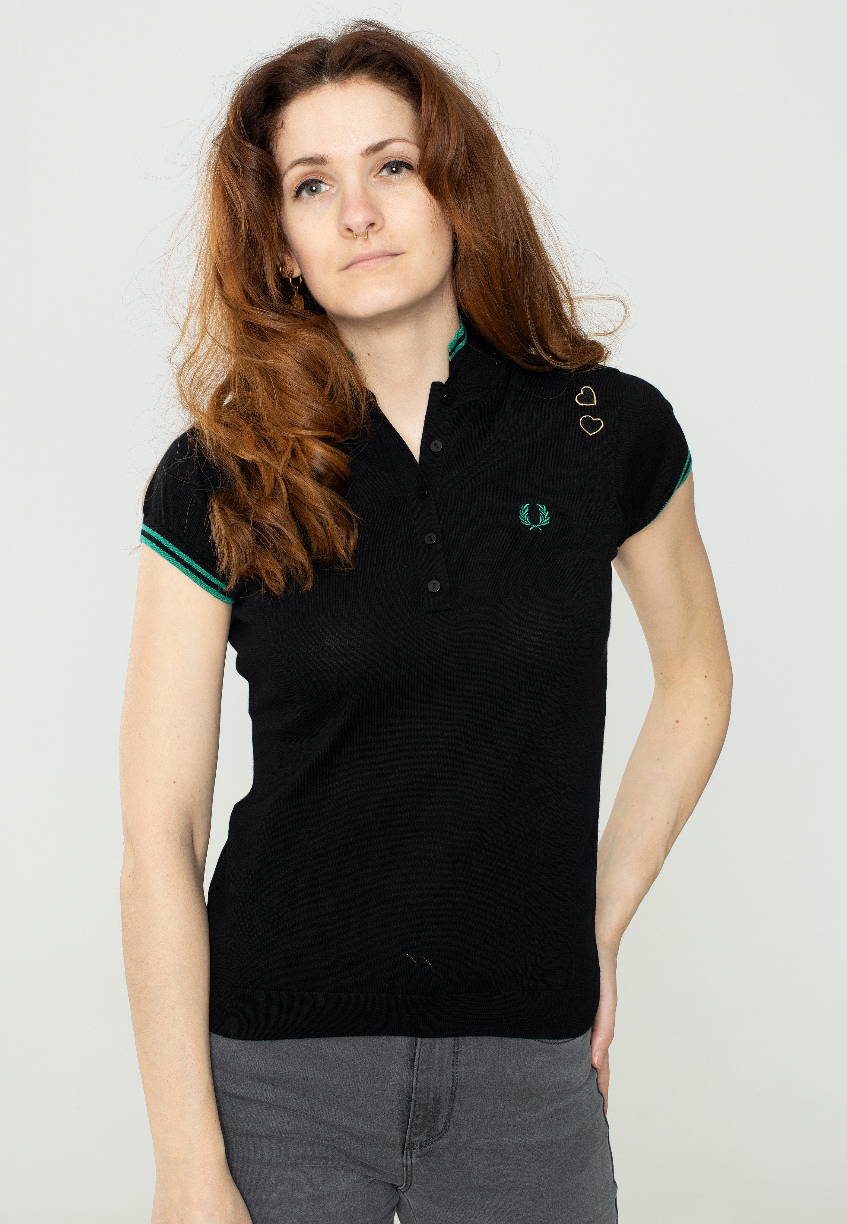 Fred Perry x Amy Winehouse - Knitted Black - Polo | Women-Image