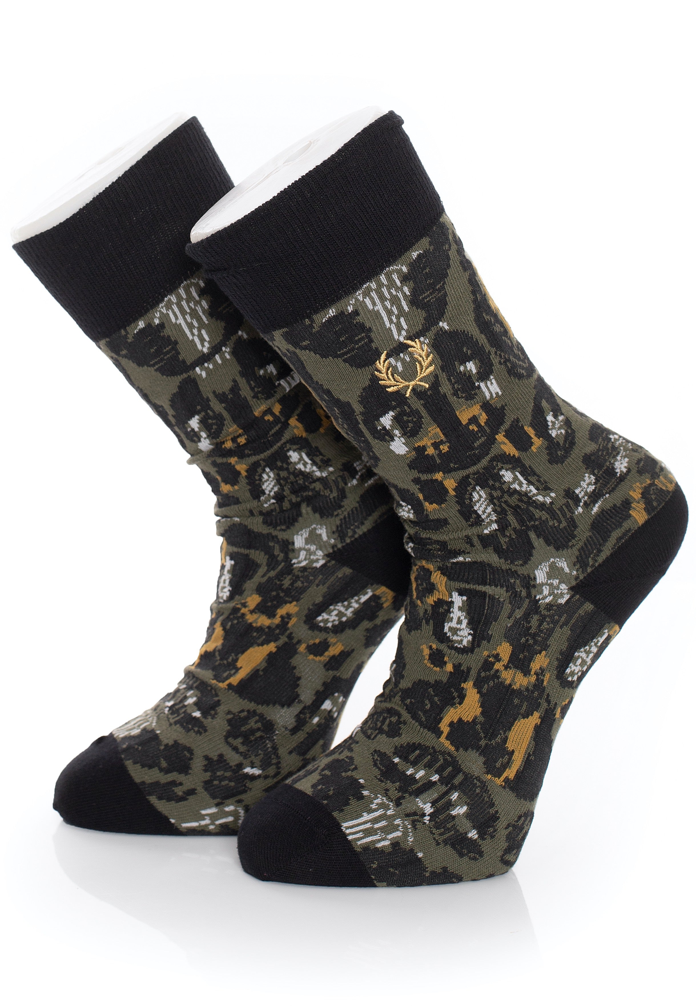 Fred Perry - Leopard Print Iris Leaf - Socks | Neutral-Image