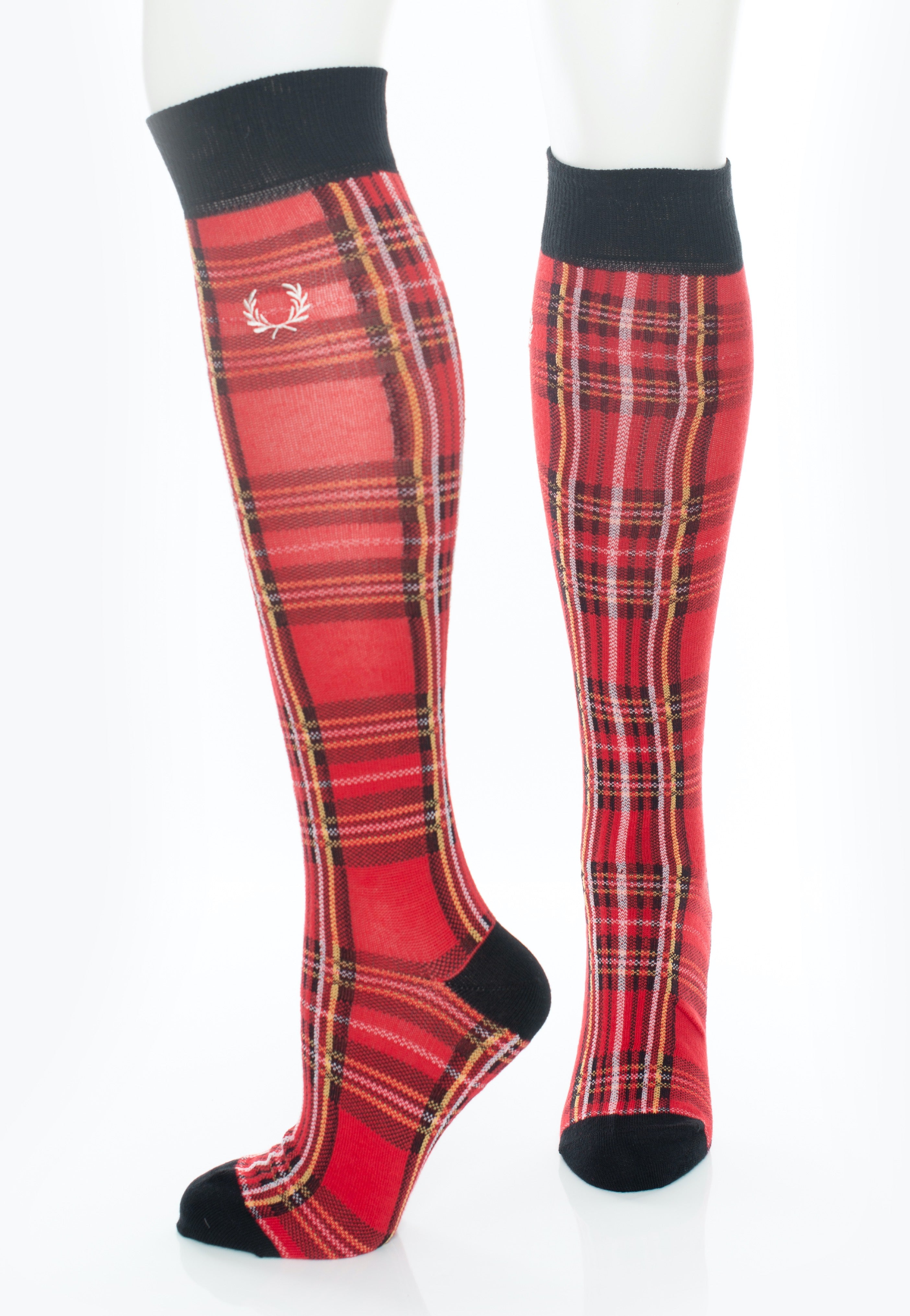 Fred Perry - Long Royal Stewart Tartan Red - Socks | Neutral-Image