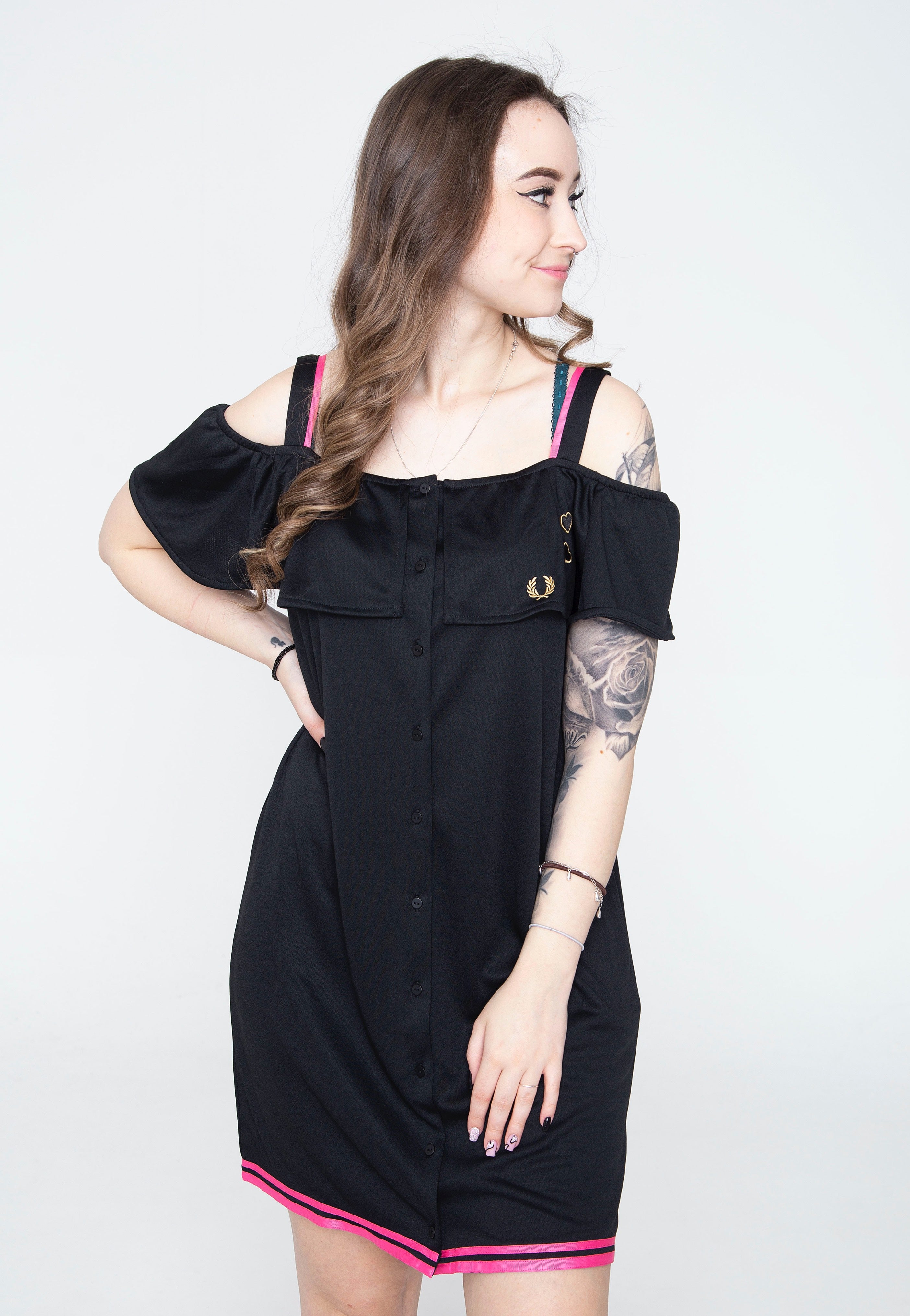 Fred Perry x Amy Winehouse - Off The Shoulder Black - Dress | Women-Image