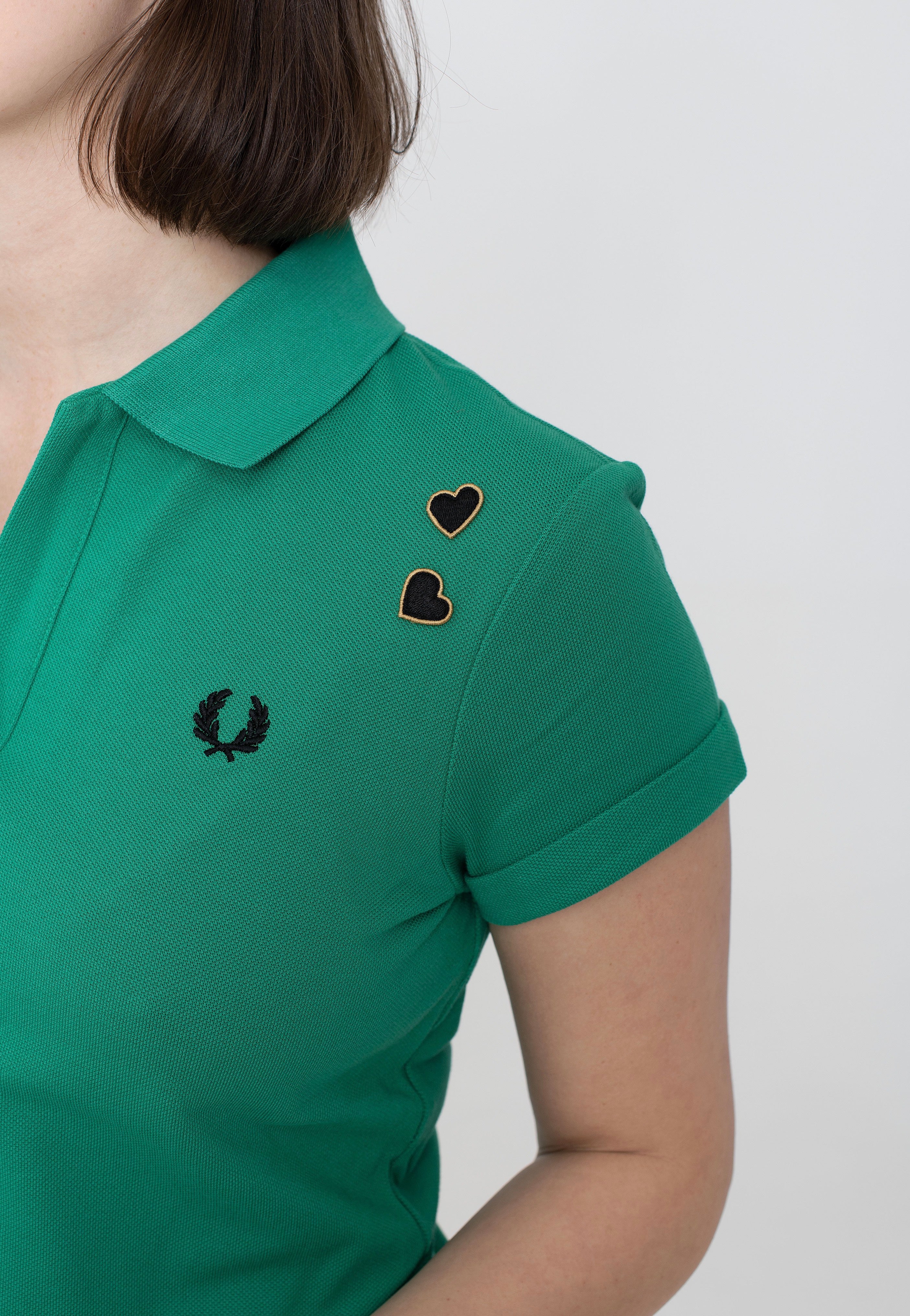 Fred Perry x Amy Winehouse - Open Collar Pique Fred Perry Green - Polo | Women-Image