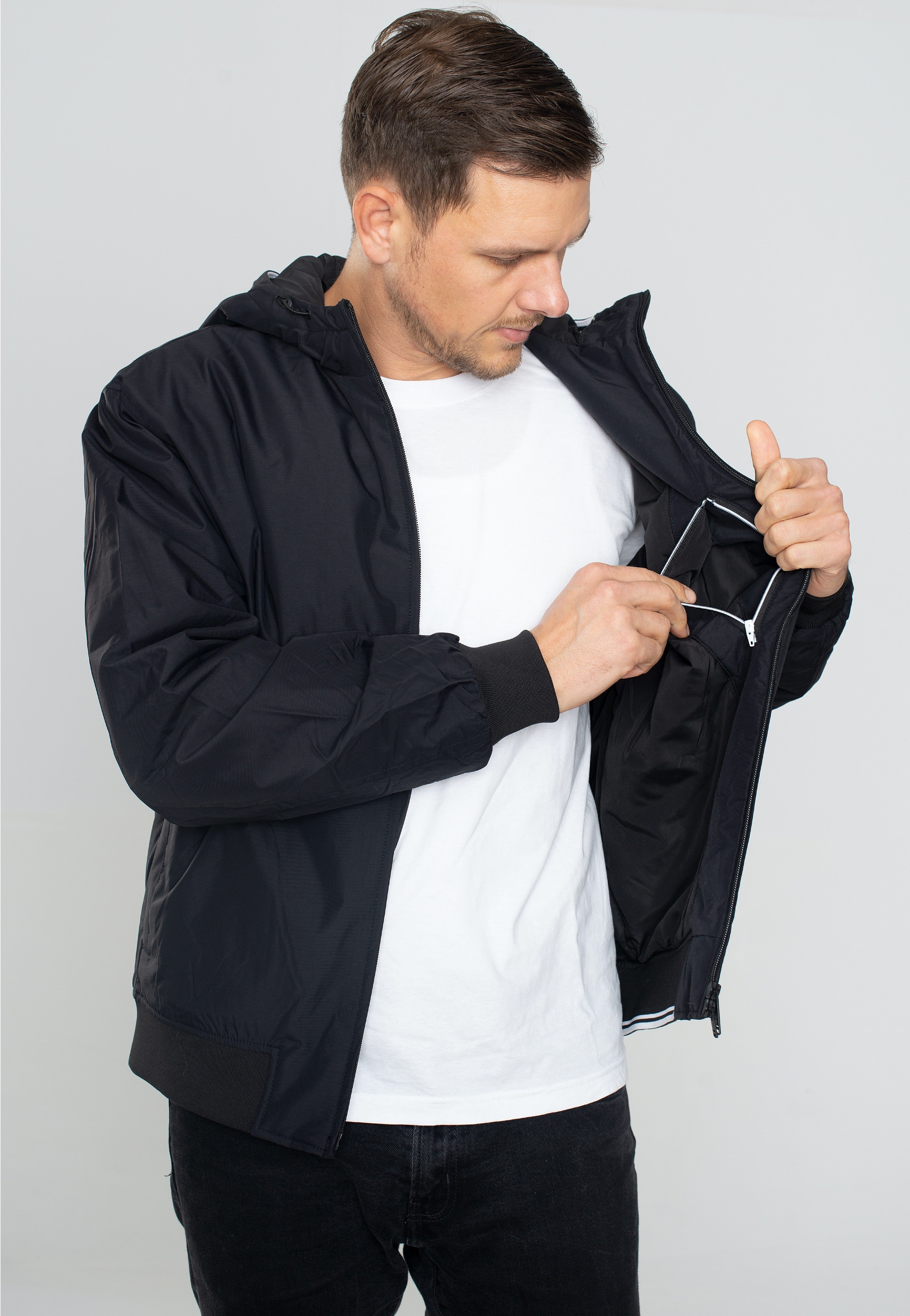 Fred Perry - Padded Hooded Brentham Black - Jacket | Men-Image