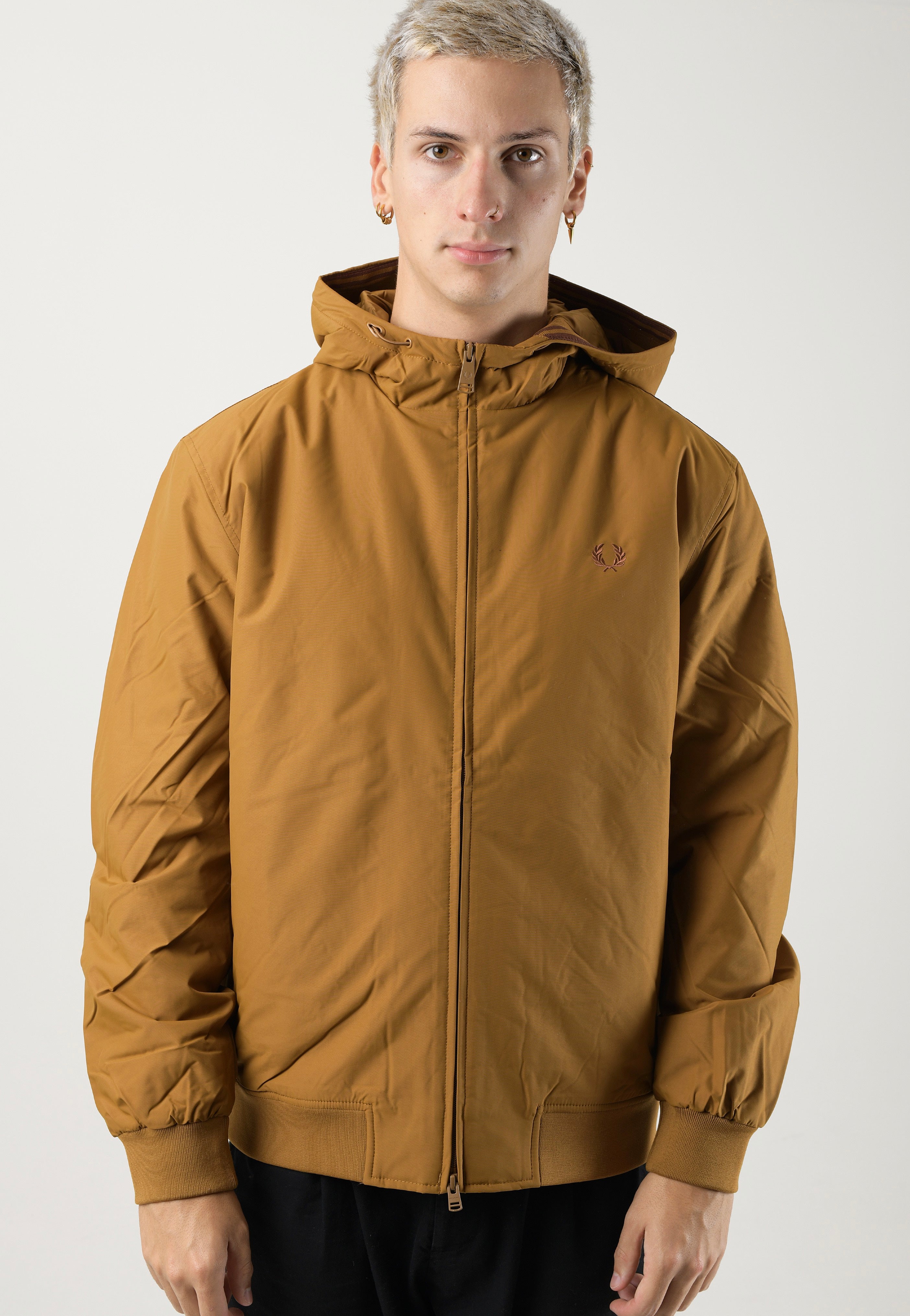 Fred Perry - Padded Hooded Brentham Dark Caramel - Jacket | Men-Image