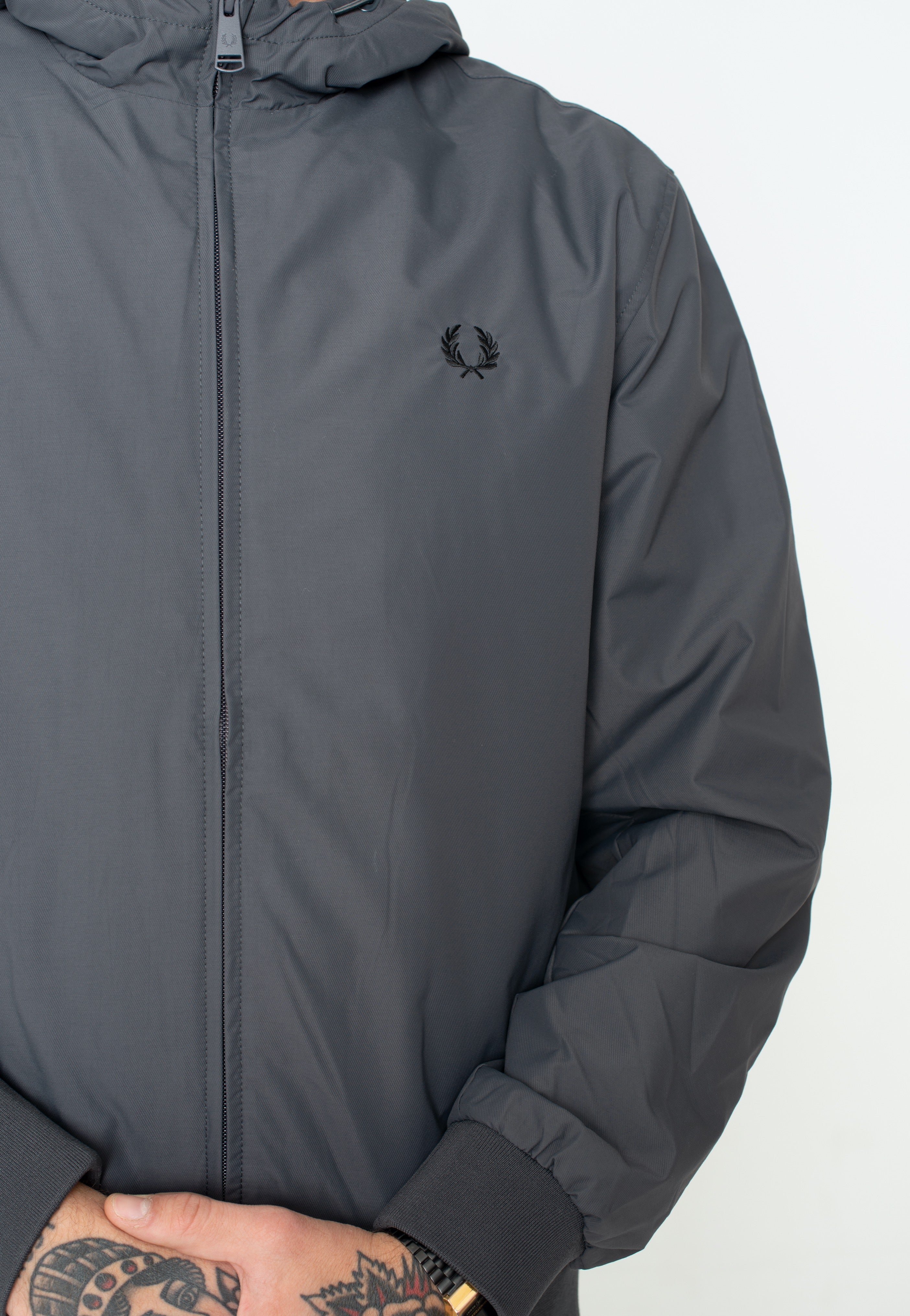 Fred Perry - Padded Hooded Brentham Gunmetal - Jacket | Men-Image